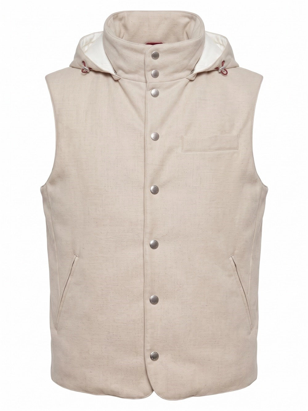 Brunello Cucinelli Men Hooded Wool Flannel Down Vest BRUNELLO CUCINELLI