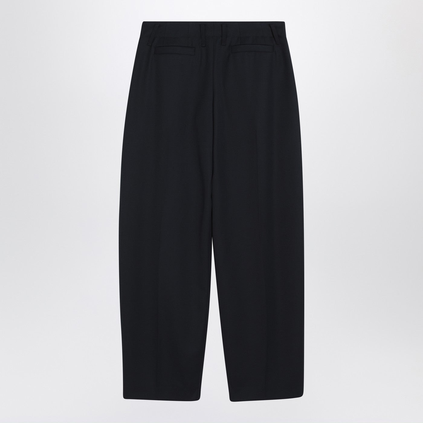 Alexander Mcqueen Wide Navy Blue Wool Trousers Women ALEXANDER MCQUEEN