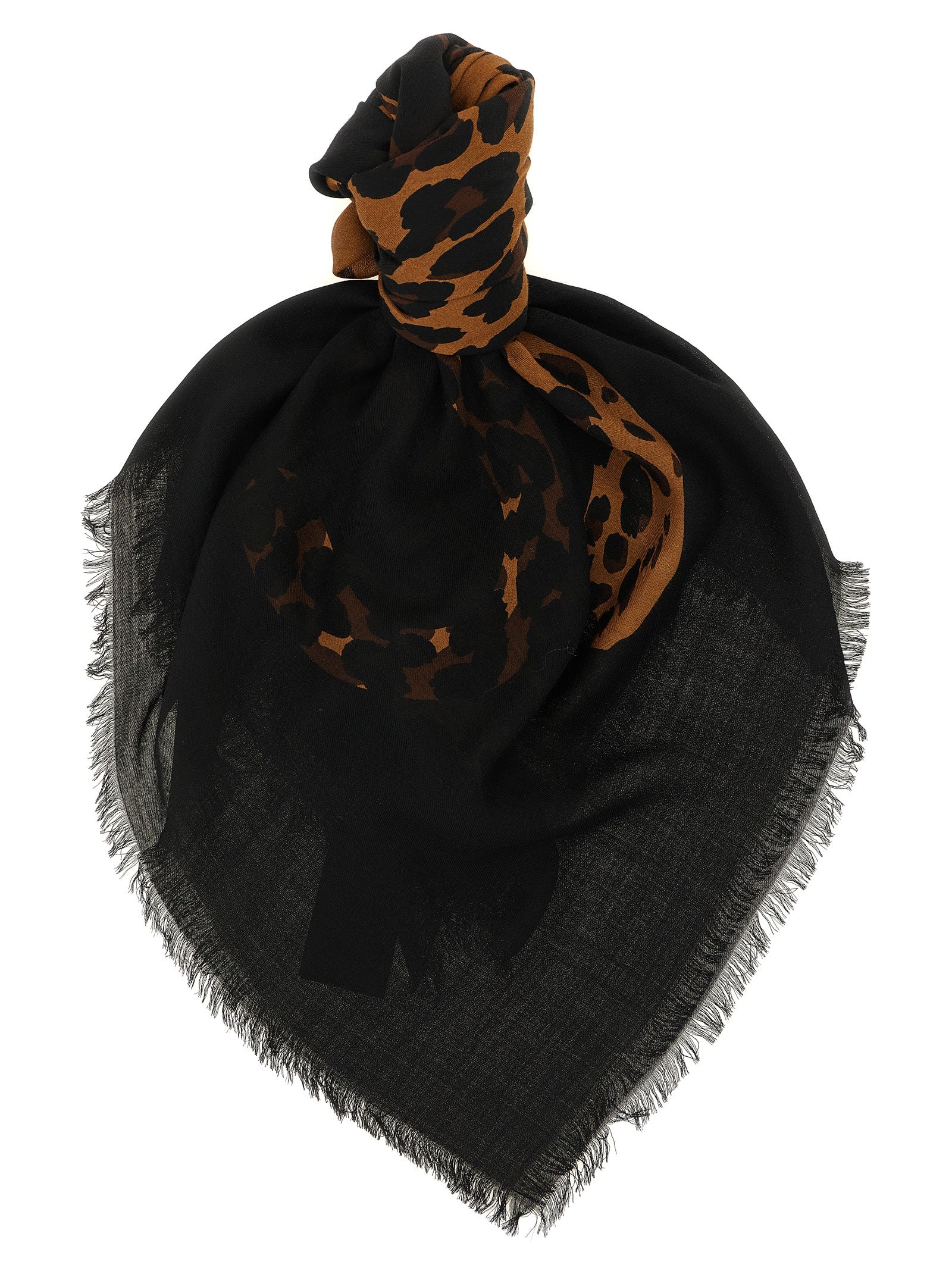Saint Laurent Women 'Cassandre' Scarf With Leopard Pattern SAINT LAURENT