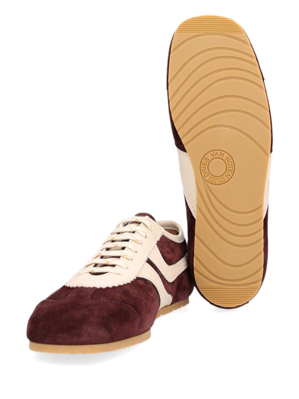 Dries Van Noten Men Suede Sneakers With Leather Trim DRIES VAN NOTEN