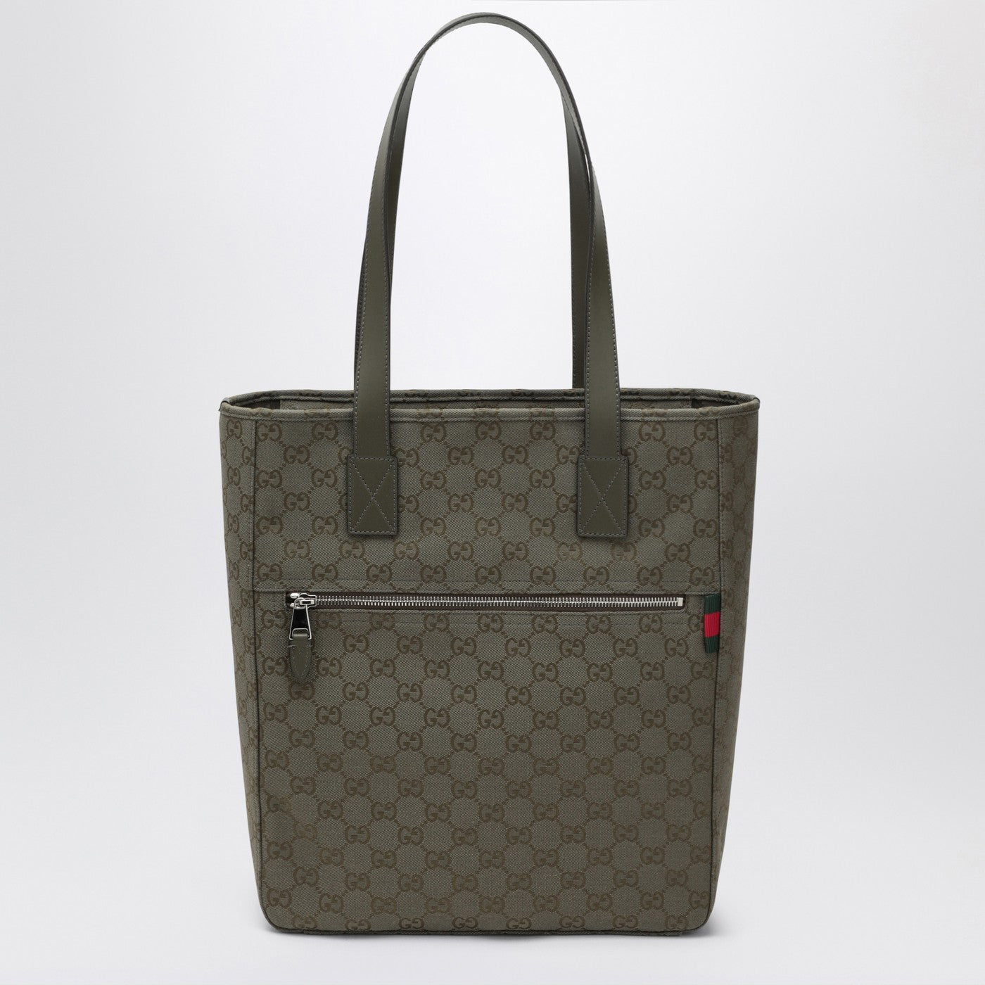 Gucci Medium Shopping Bag In Green Gg Fabric Men GUCCI