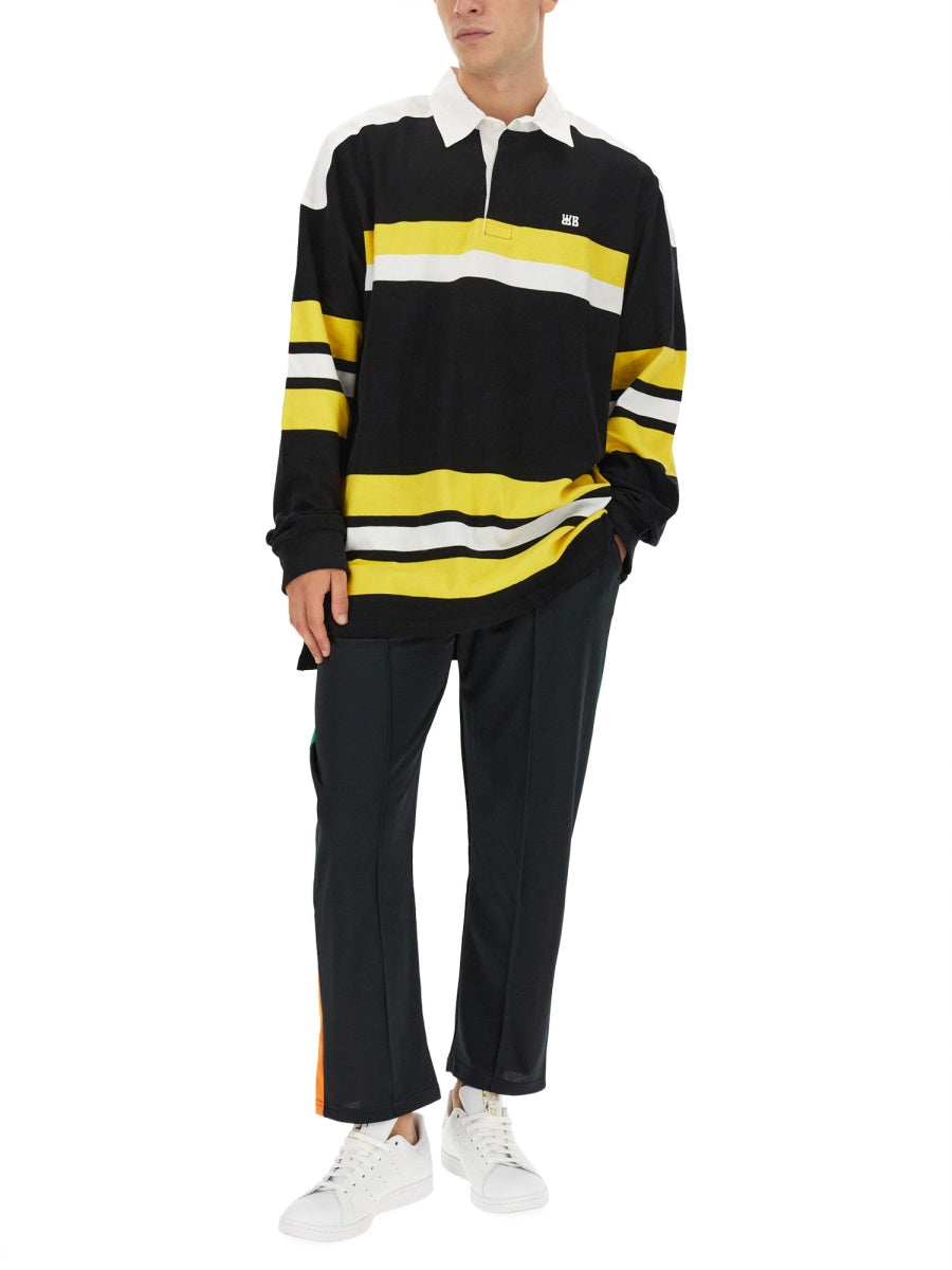 Wales Bonner Men Polo Shirt With Stripe Pattern WALES BONNER