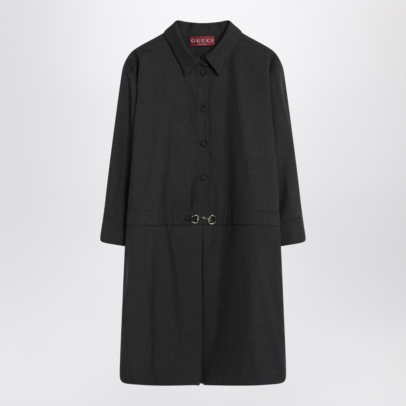 Gucci Grey Shirt Dress In Wool Women GUCCI