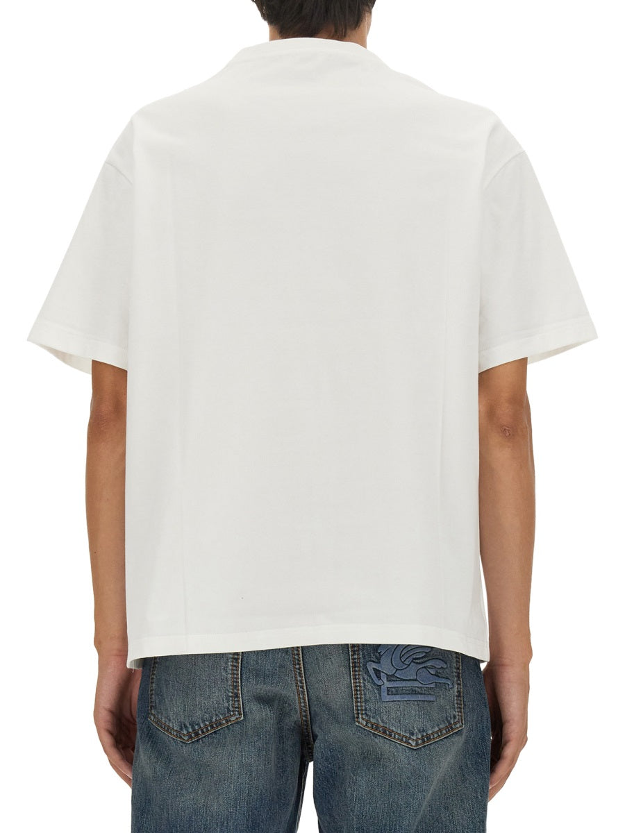 Etro Men T-Shirt With Pegasus Embroidery ETRO