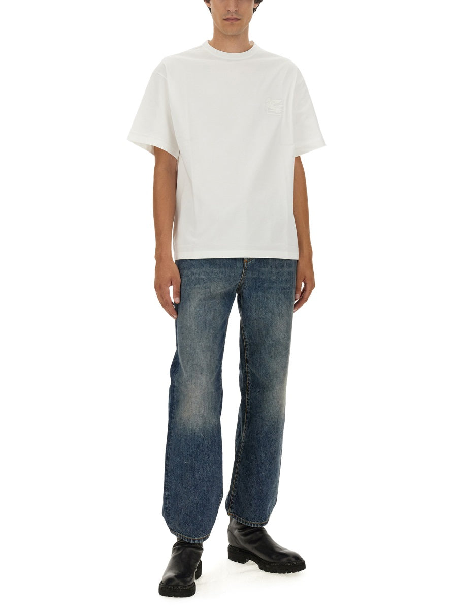 Etro Men T-Shirt With Pegasus Embroidery ETRO