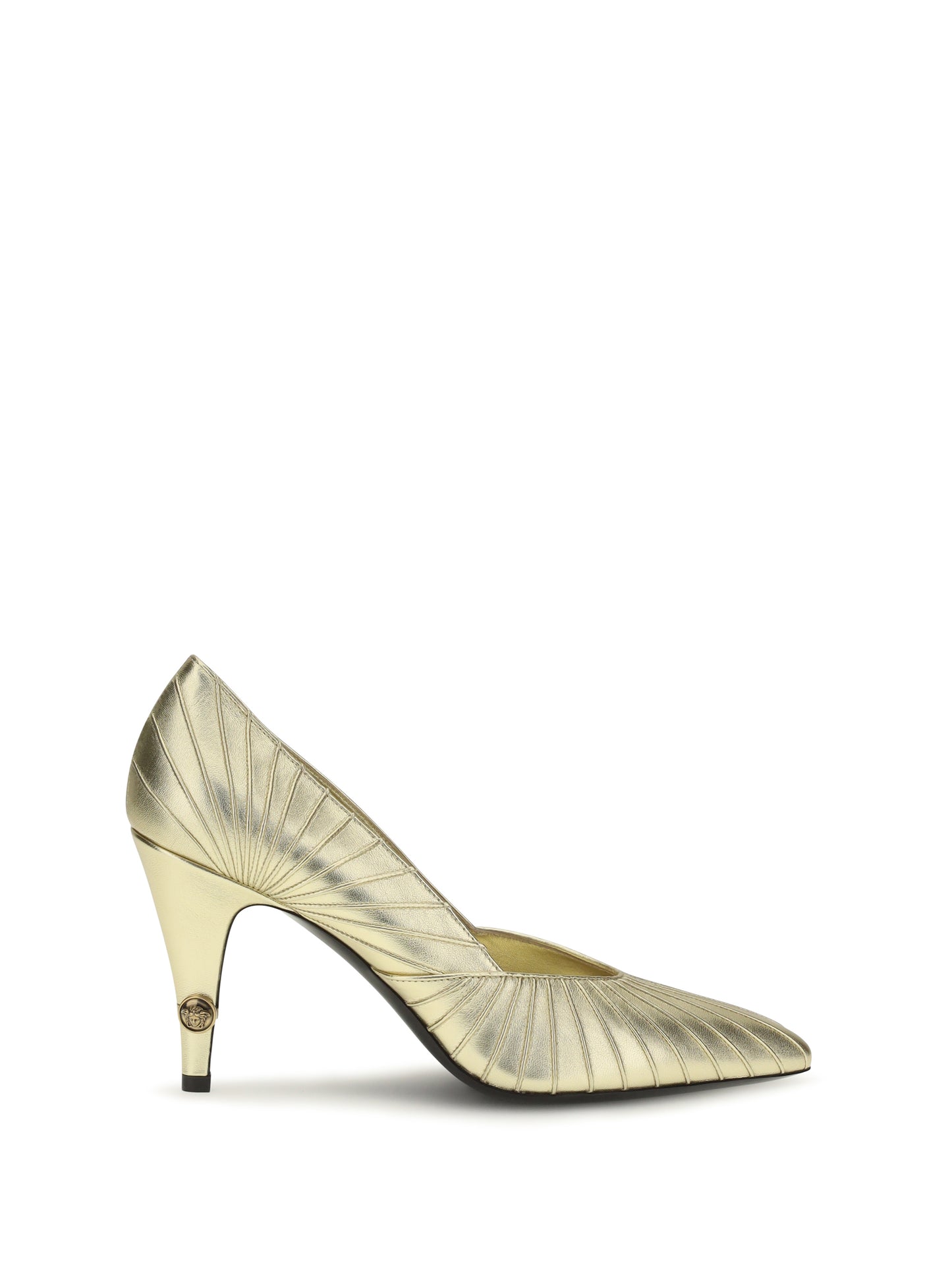 Versace Women Metallic Leather Pumps