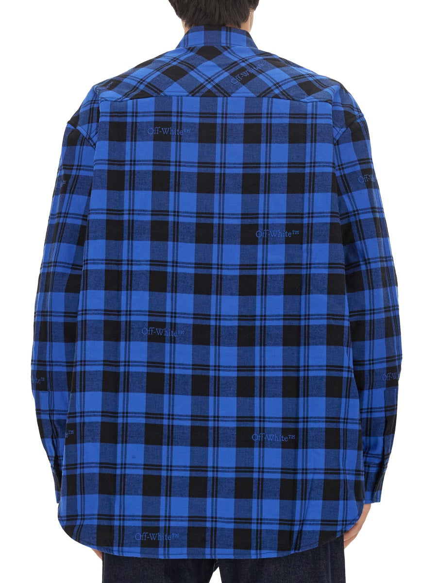 Off-White Men Check Print Shirt OFF-WHITE