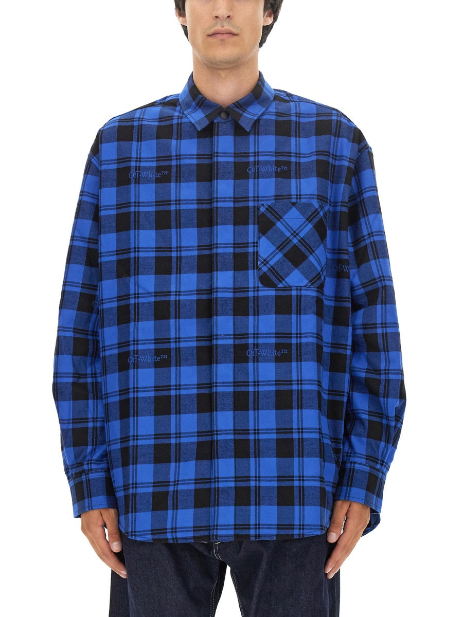 Off-White Men Check Print Shirt OFF-WHITE