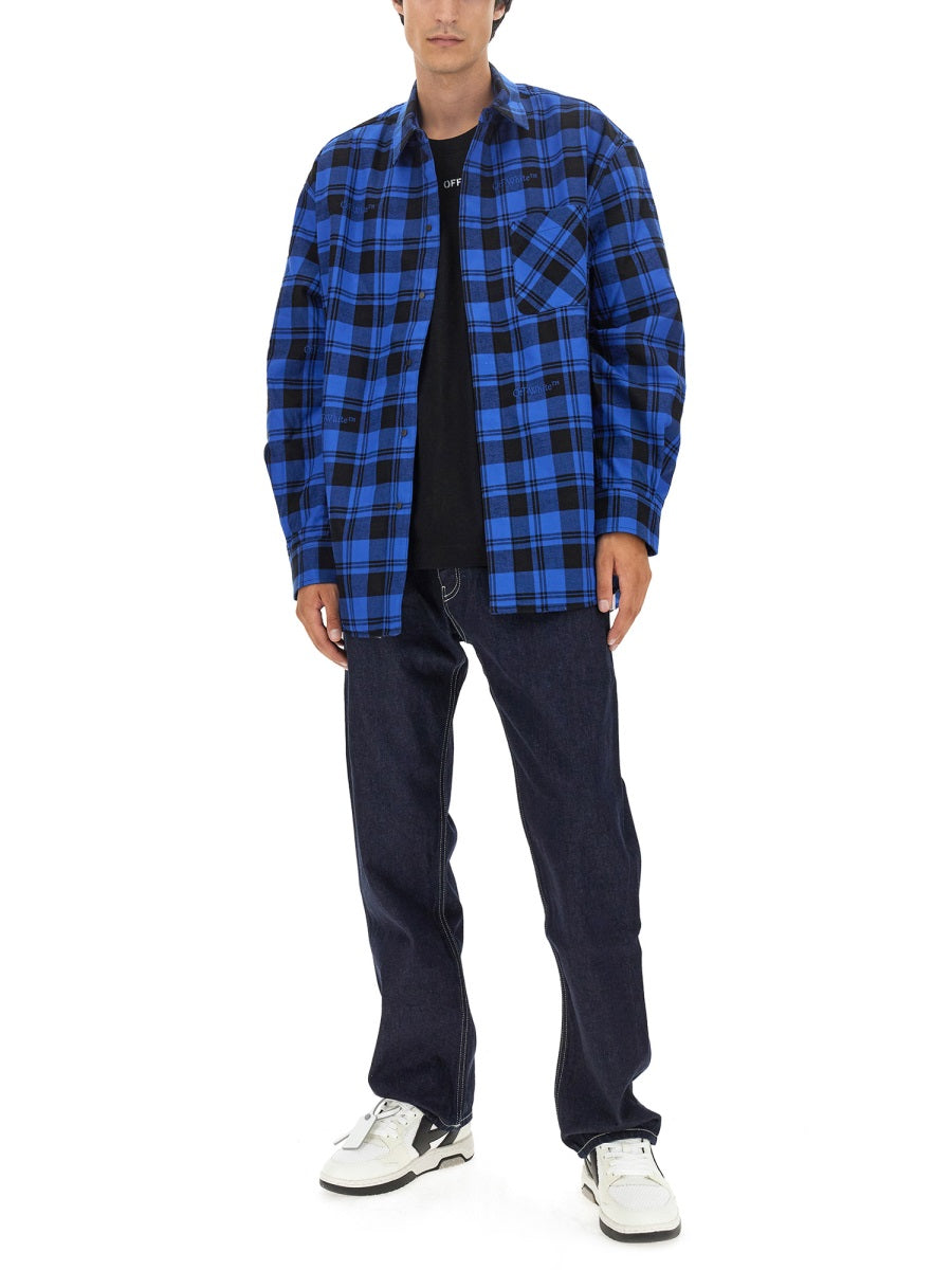 Off-White Men Check Print Shirt OFF-WHITE