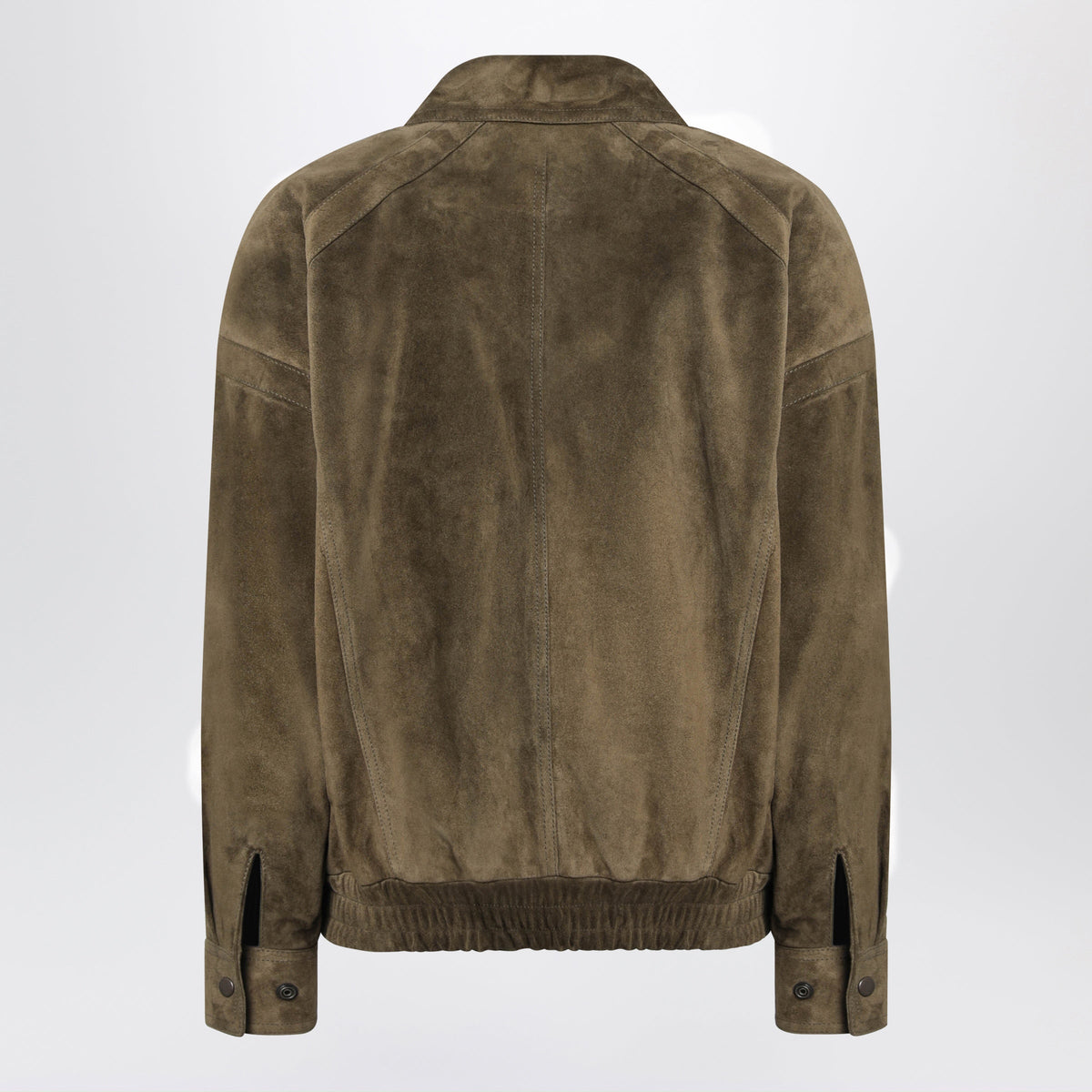 Saint Laurent Seaweed Green Suede Bomber Jacket Women SAINT LAURENT