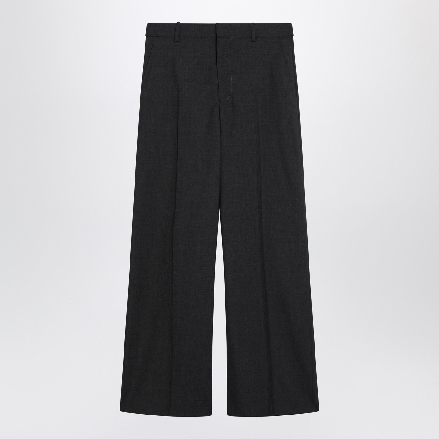 Gucci Wide-Leg Grey Wool Trousers Women GUCCI