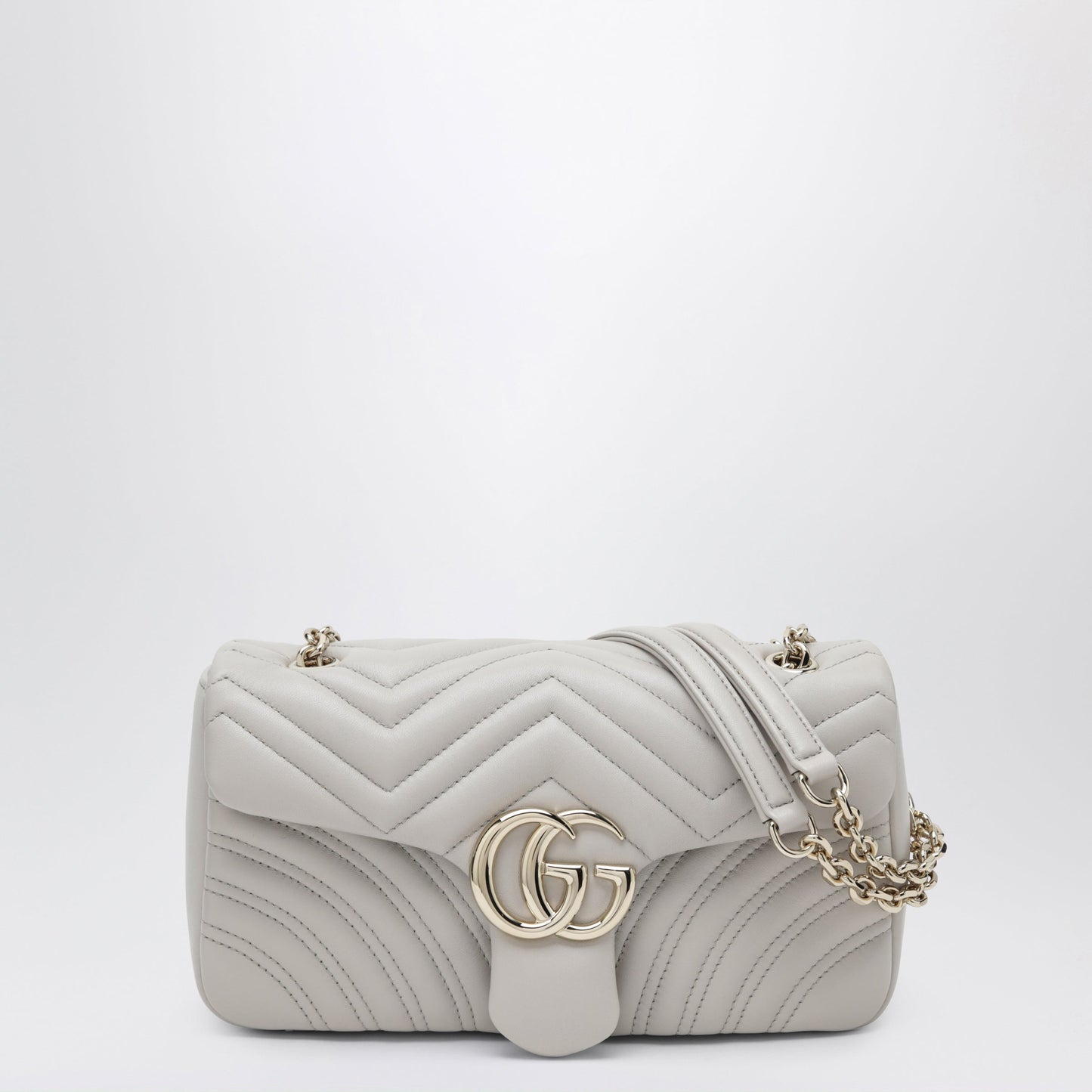 Gucci Gg Marmont Medium Light Grey Shoulder Bag Women GUCCI
