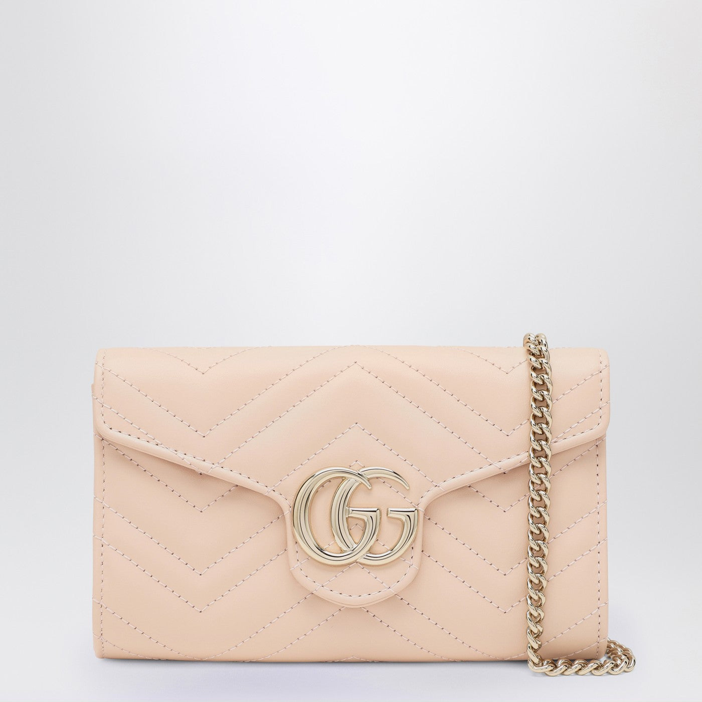 Gucci Gg Marmont Pink Wallet With Chain Women GUCCI