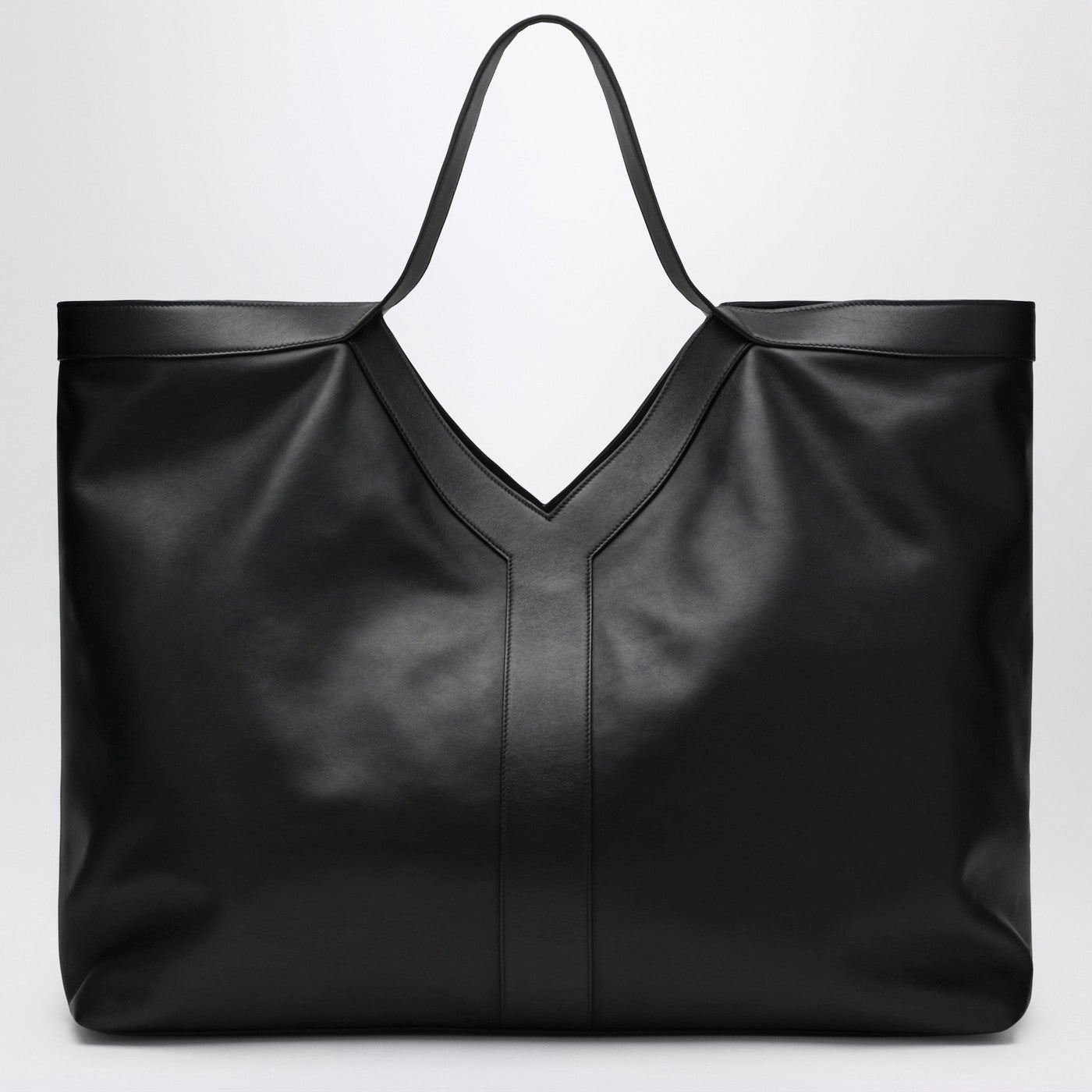 Saint Laurent Maxi Y Tote Bag Black Pebbled Leather Men SAINT LAURENT