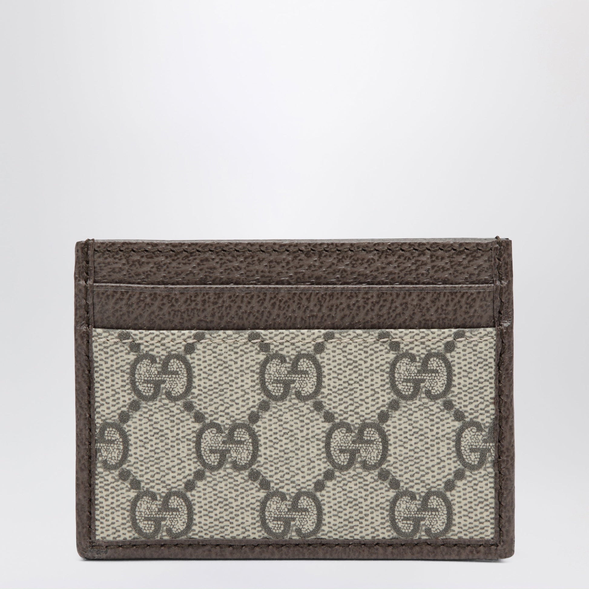 Gucci Ophidia Gg Supreme Card Holder In Beige/Dark Brown Women GUCCI