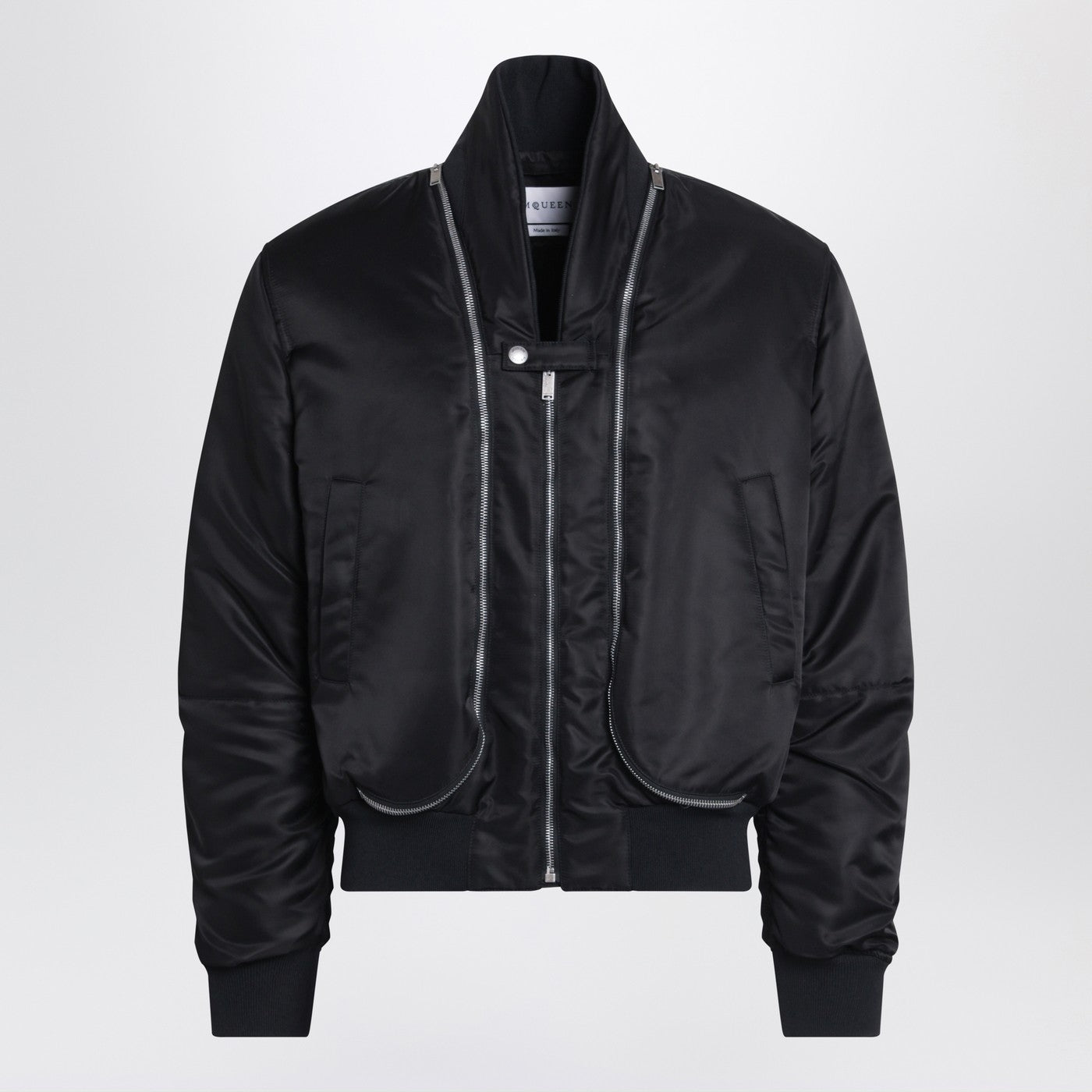Alexander Mcqueen Black Nylon Zip Bomber Men ALEXANDER MCQUEEN
