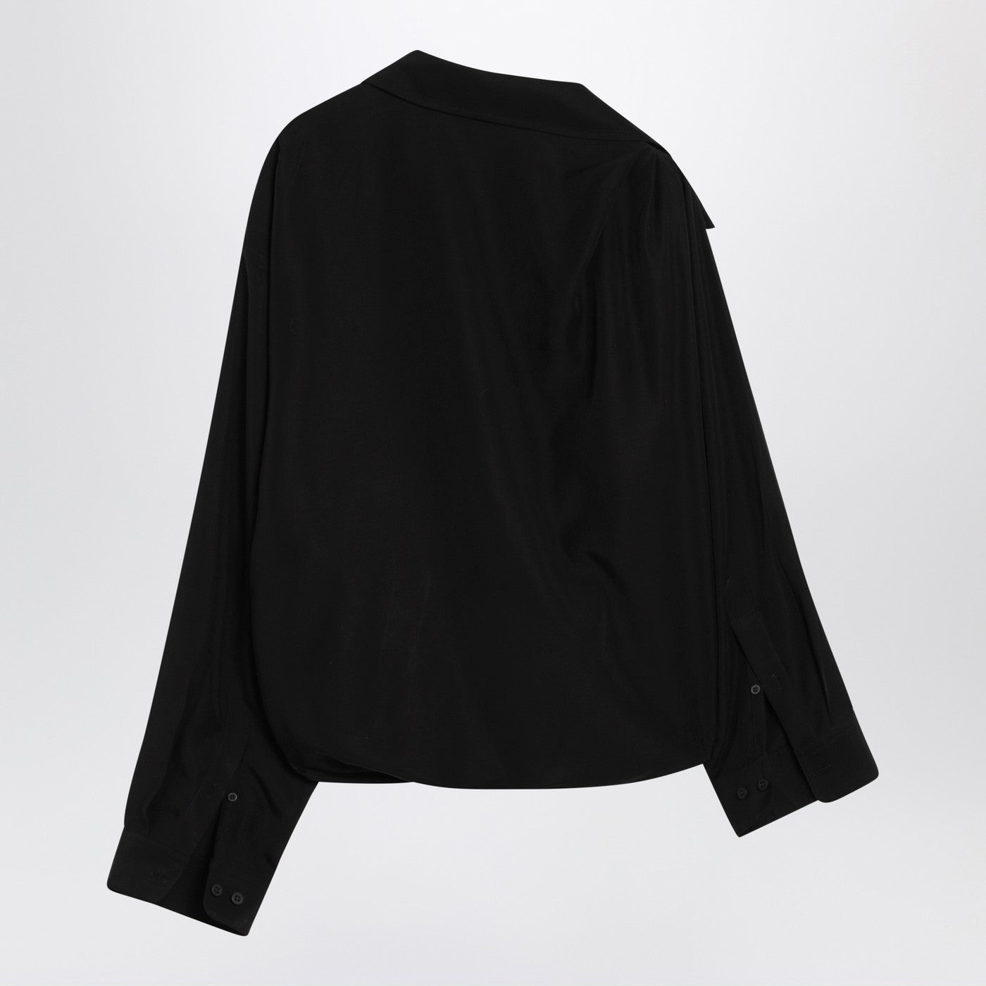 Balenciaga One-Shoulder Black Shirt In Poplin Women BALENCIAGA