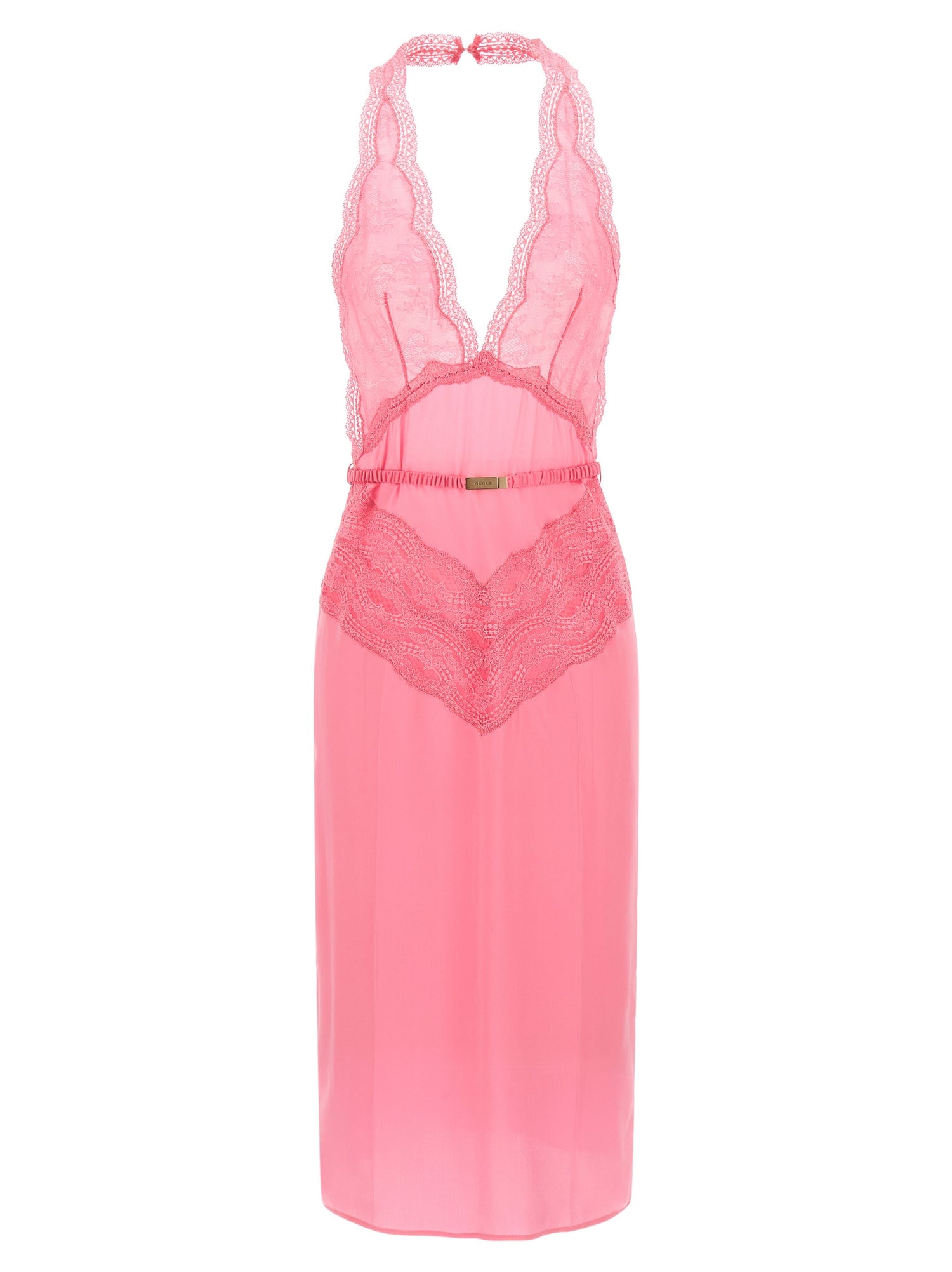Gucci Women Satin And Lace Dress GUCCI