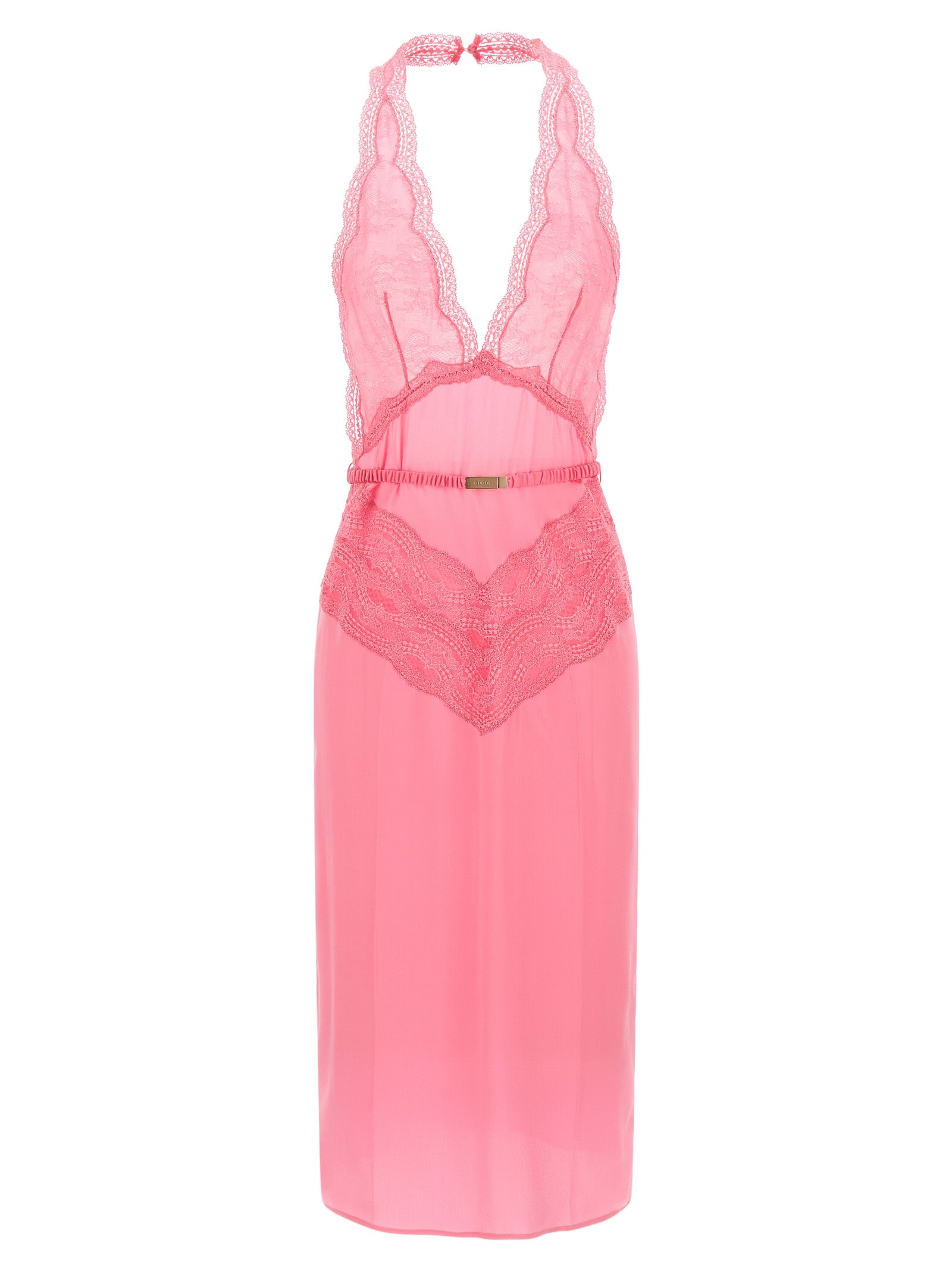 Gucci Women Satin And Lace Dress GUCCI