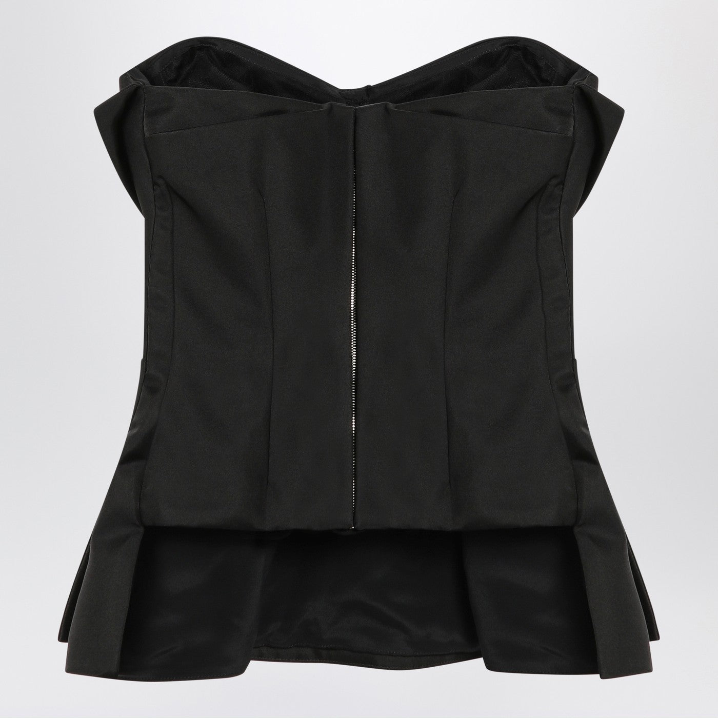 Alexander Mcqueen Black Corset Top In Silk Blend Women ALEXANDER MCQUEEN