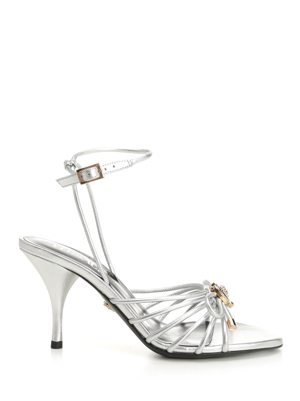 Versace Women Silver Leather Sandal VERSACE