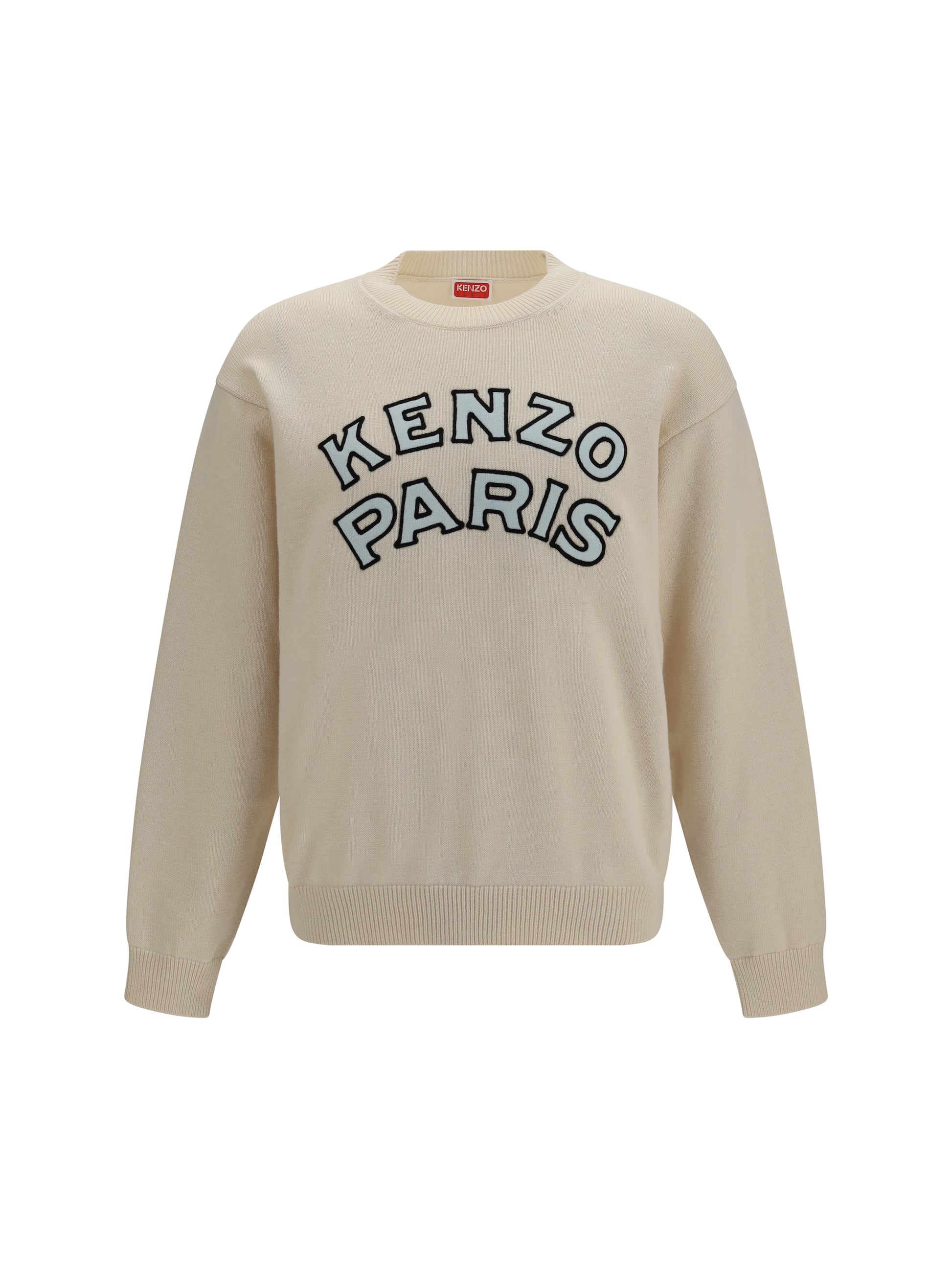 Kenzo Men Kenzo Paris Emblem Embroidered Wool And Cotton Sweater KENZO