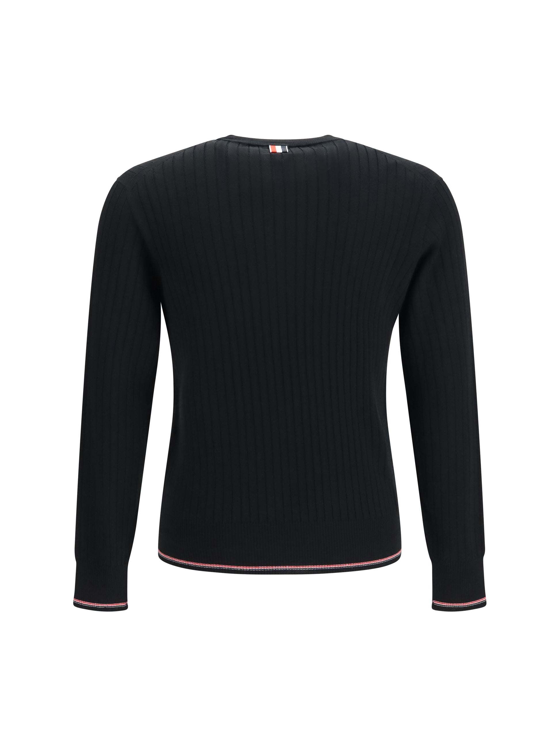 Thom Browne Men Crewneck Cotton Knit Sweater With 4-Bar Detail THOM BROWNE