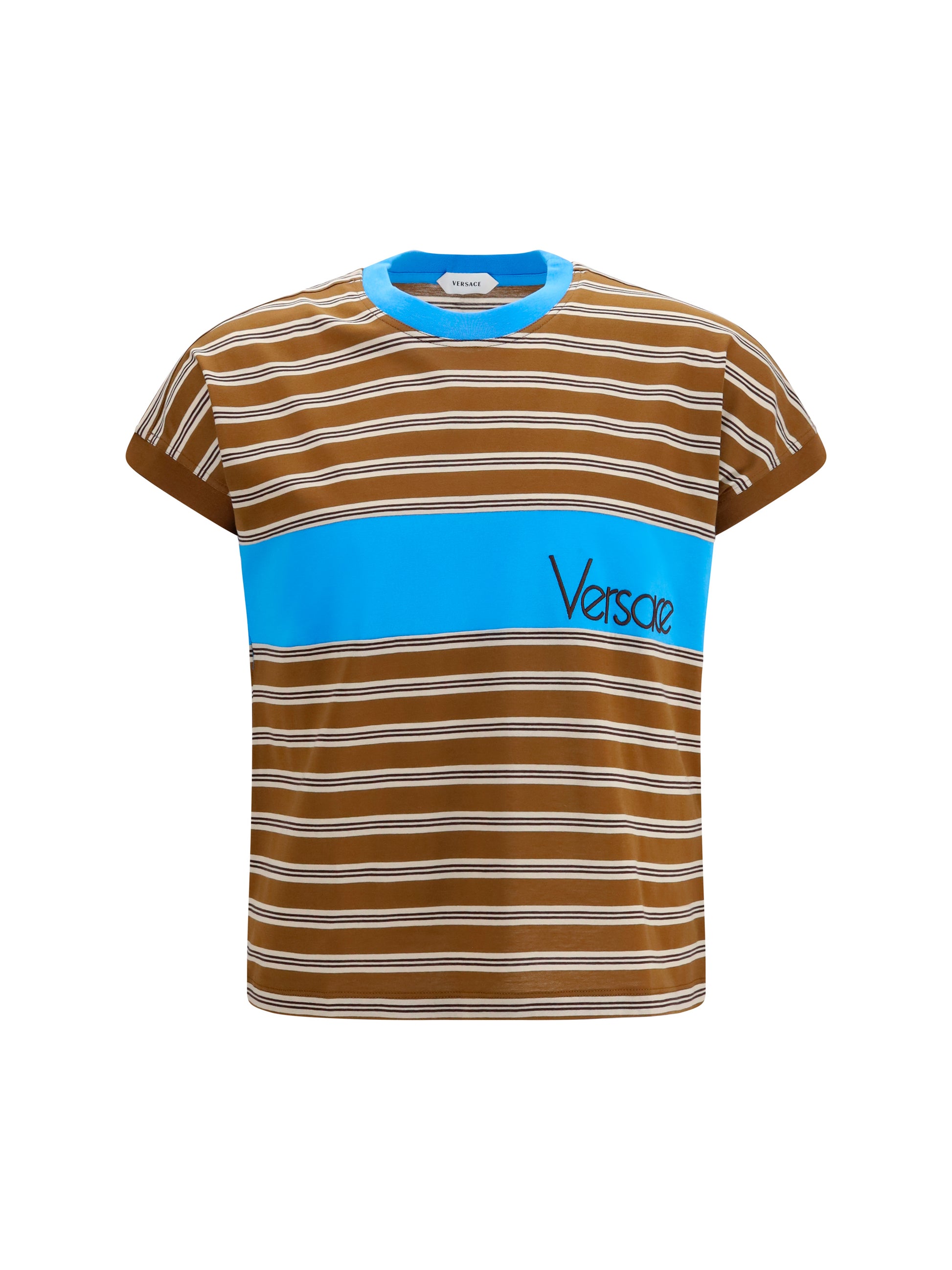 Versace Men Striped Cotton T-Shirt VERSACE