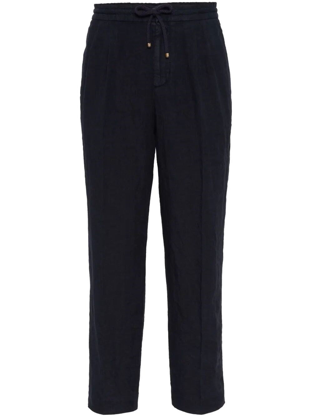Brunello Cucinelli Men Garment-Dyed Pants With Drawstring And Double Pleats BRUNELLO CUCINELLI