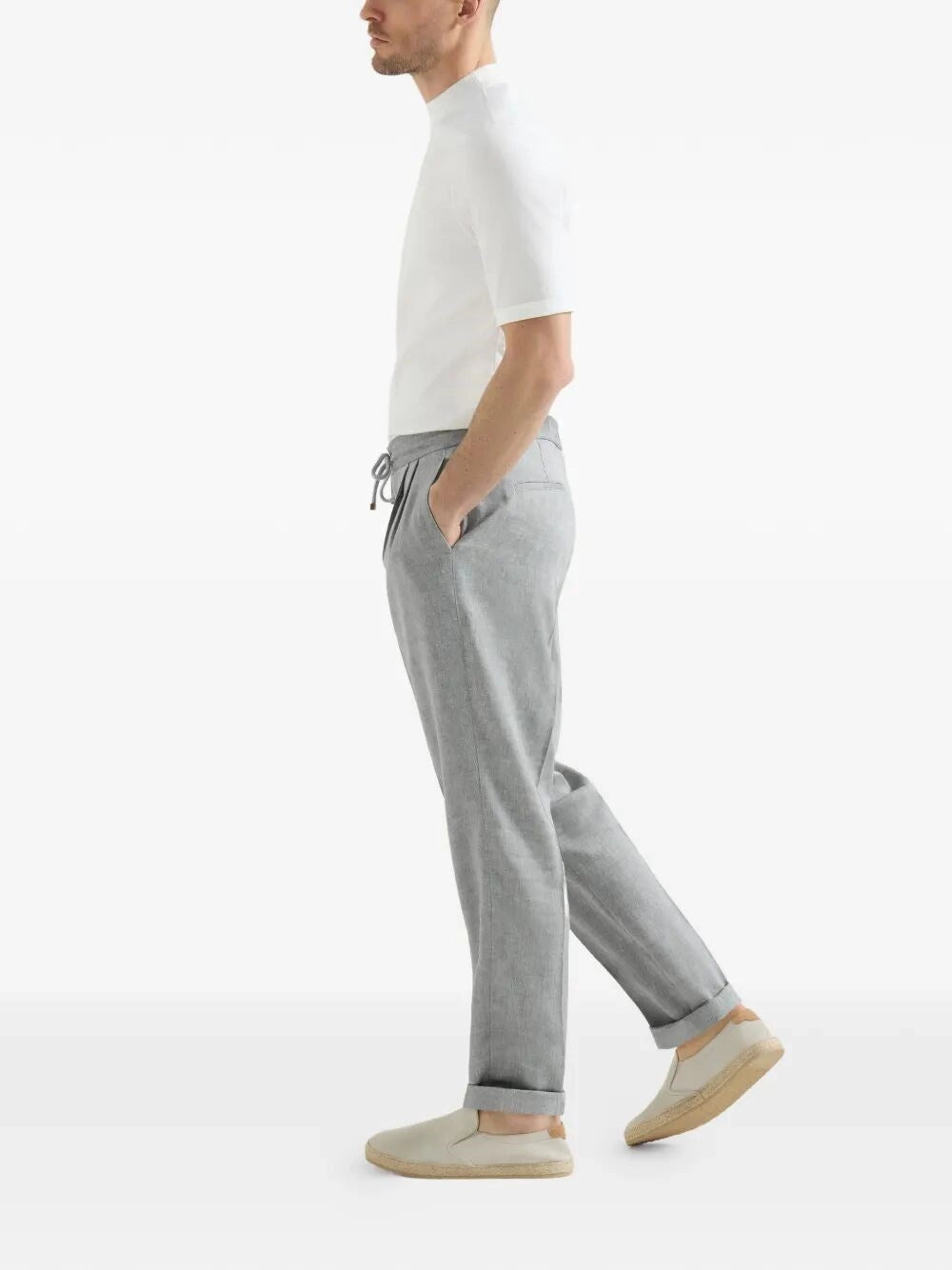 Brunello Cucinelli Men Pants With Drawstring And Double Pleats BRUNELLO CUCINELLI