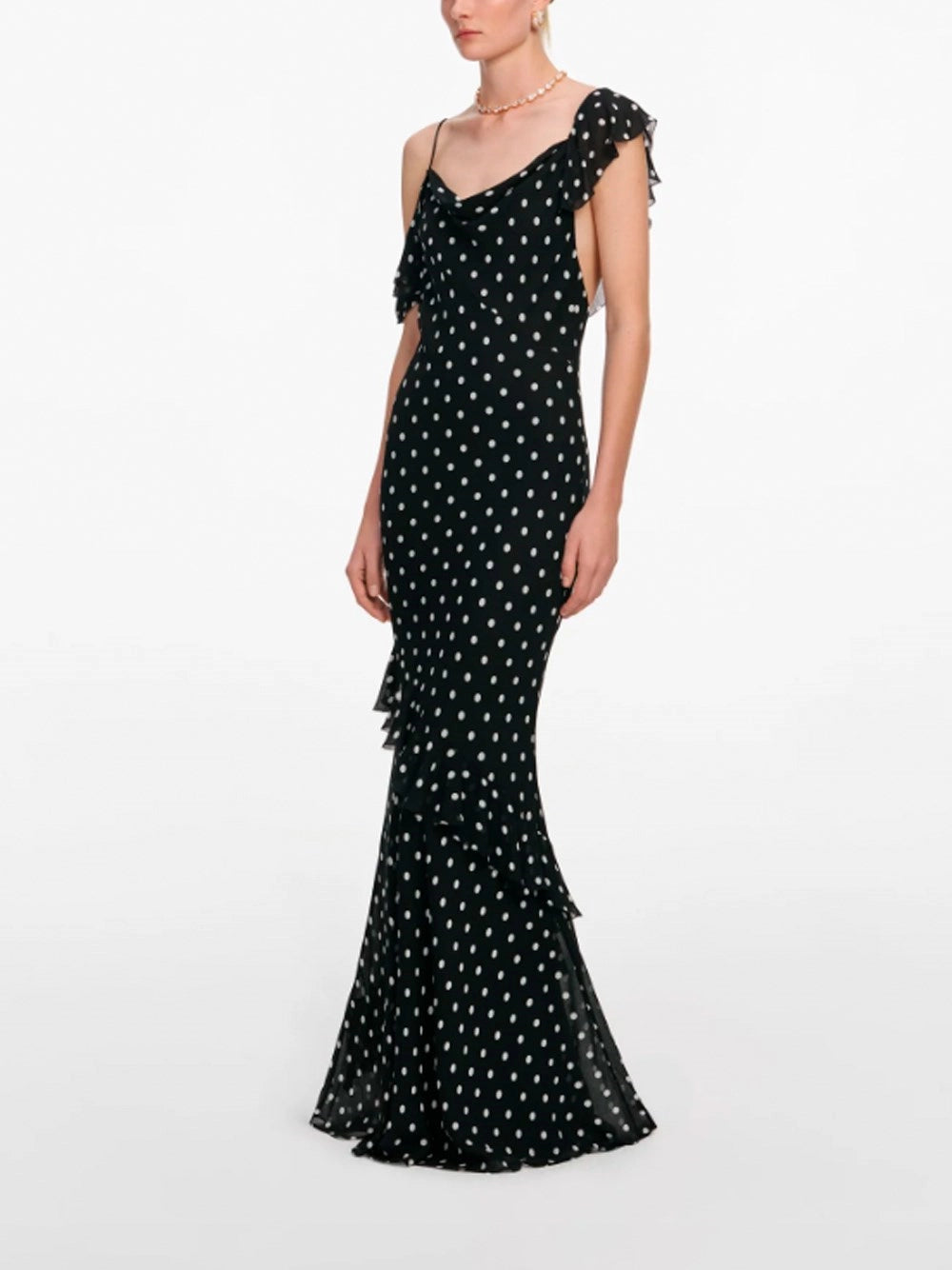 Self-Portrait Women Polka Dot Georgette Maxi Dress SELF-PORTRAIT