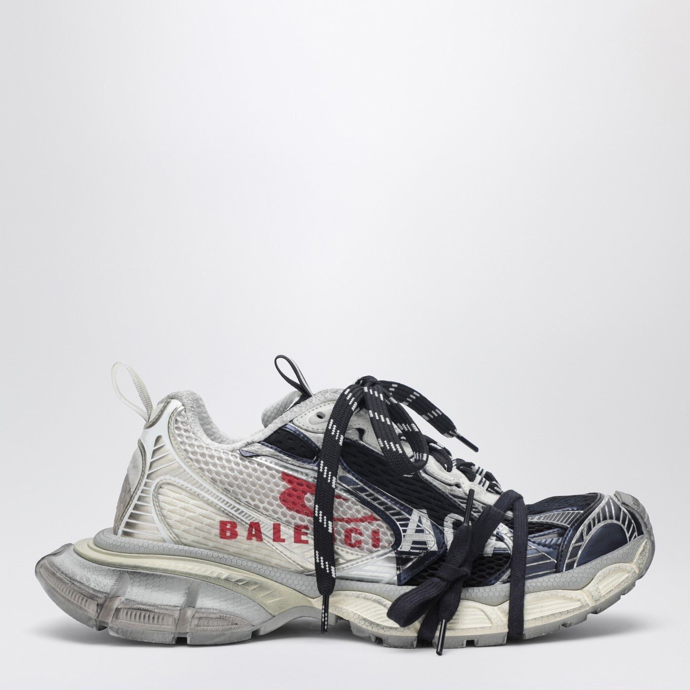 Balenciaga 3Xl Split Logo Sneakers In Light Yellow/Red/Navy Men BALENCIAGA