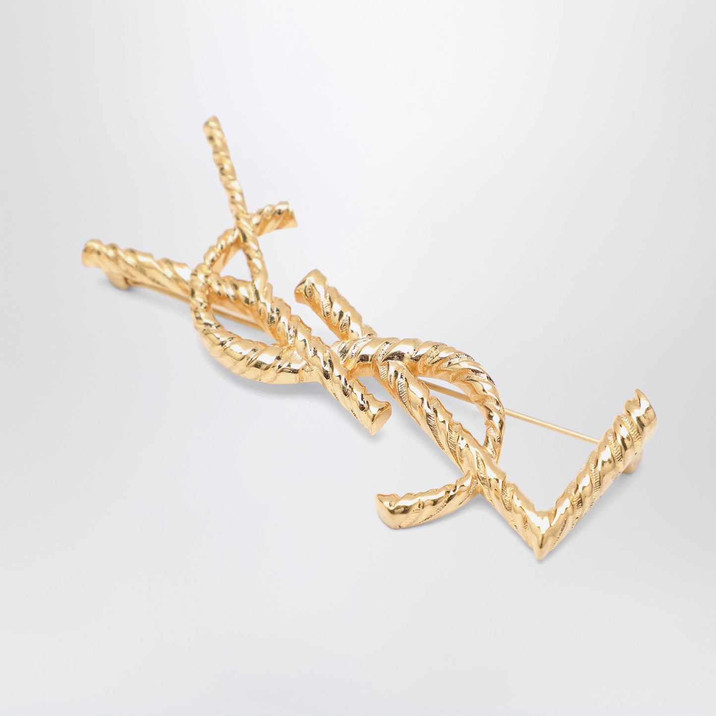 Saint Laurent Cassandre Brooch In Gold-Plated Metal Women SAINT LAURENT