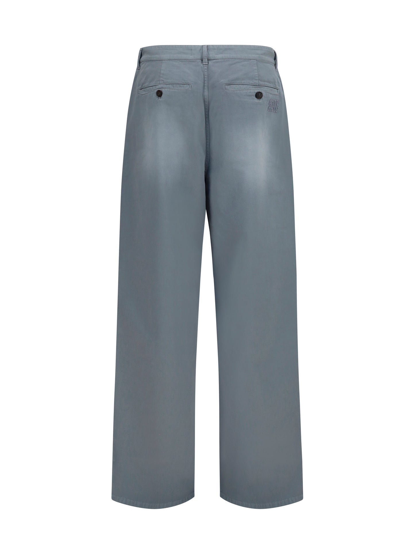 Miu Miu Women Garment-Dyed Wide-Leg Pants MIU MIU