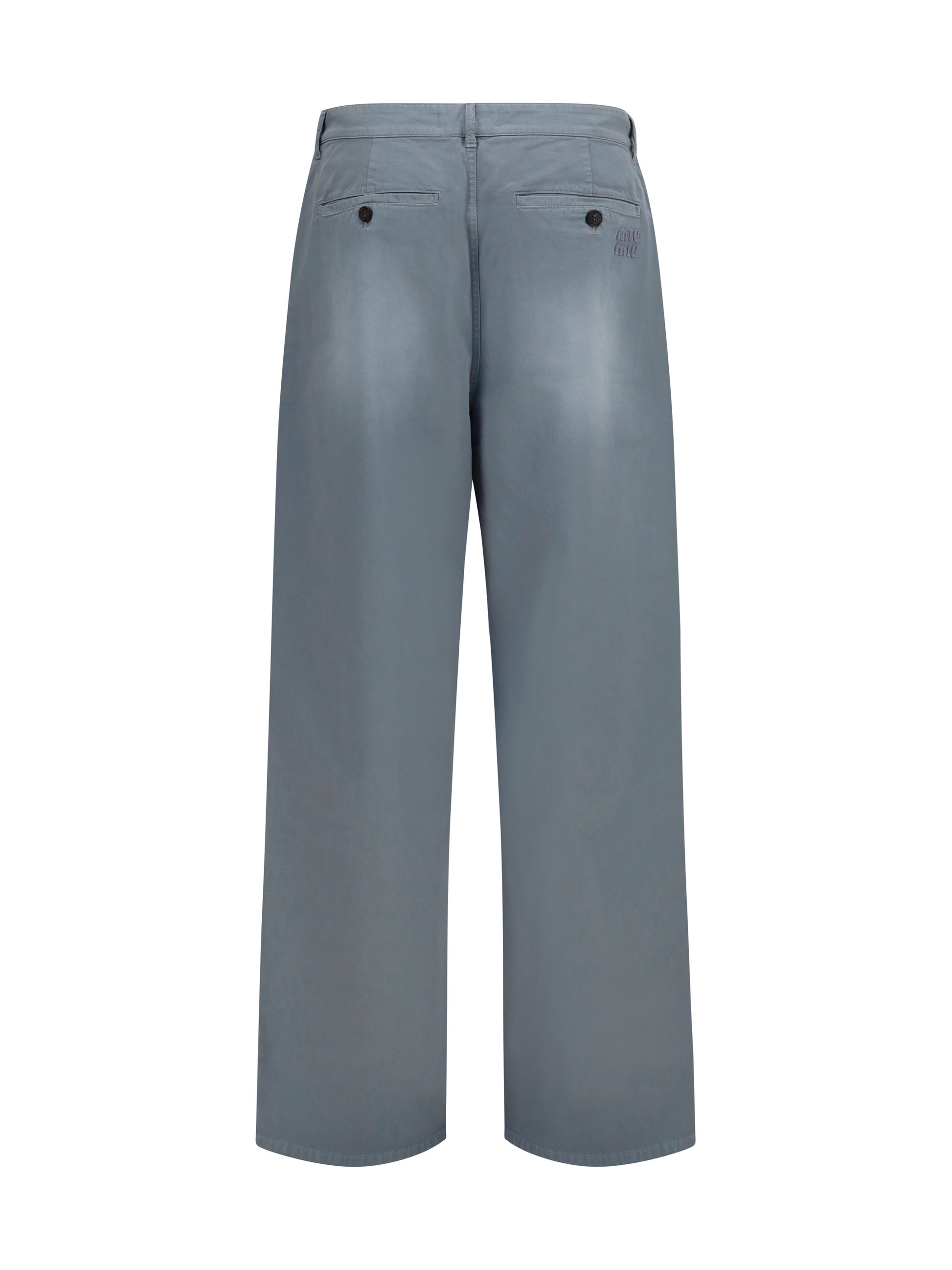 Miu Miu Women Garment-Dyed Wide-Leg Pants MIU MIU