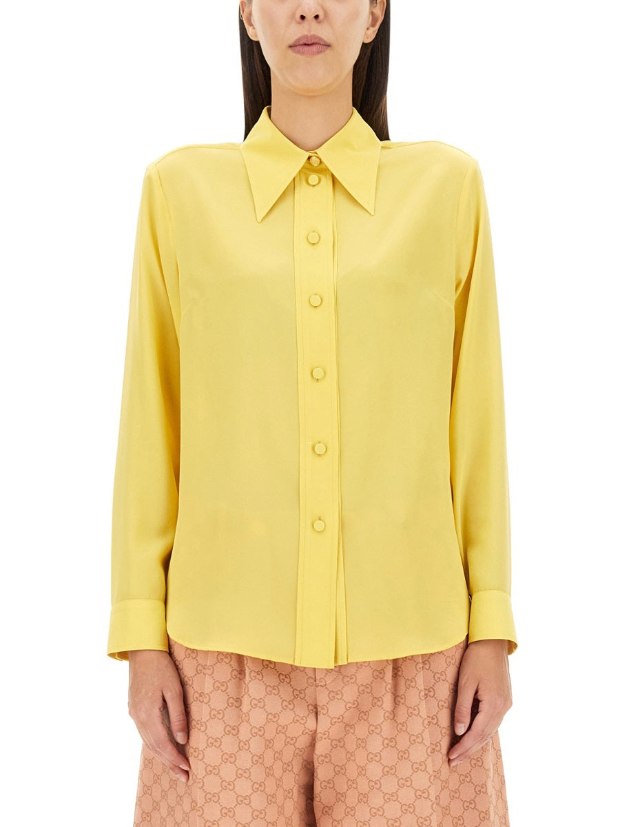 Gucci Women Crepe De Chine And Silk Shirt GUCCI