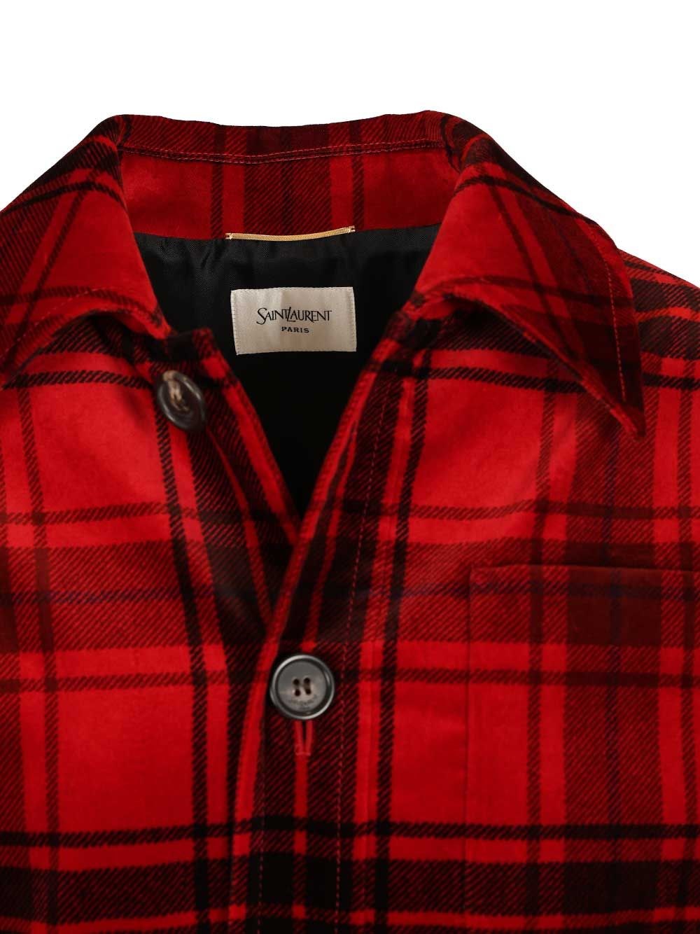 Saint Laurent Women Tartan Velvet Jacket SAINT LAURENT
