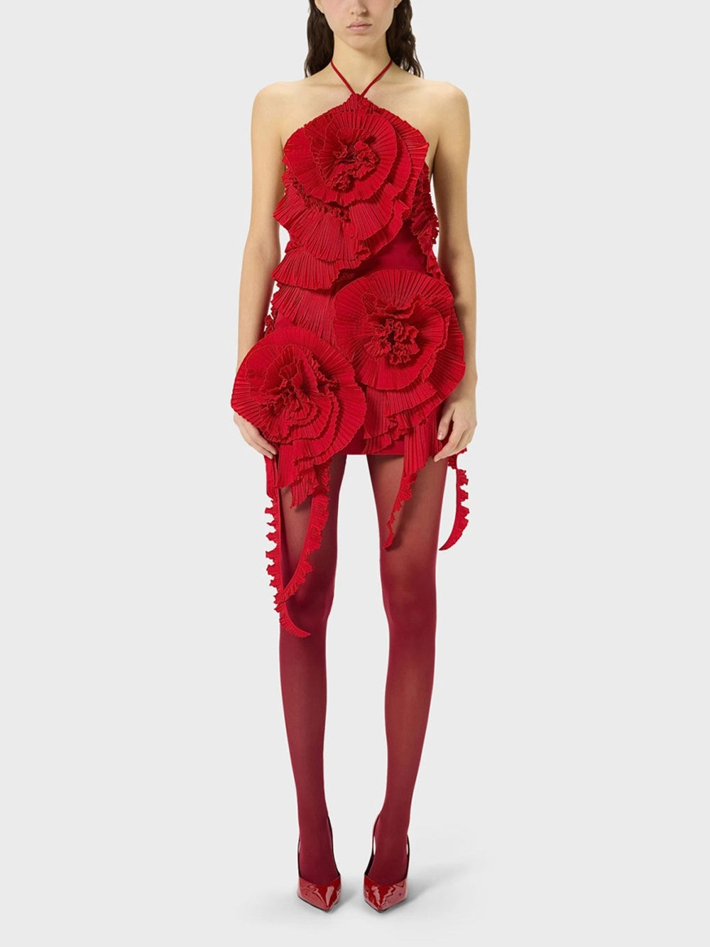 Blumarine Women Taffeta Dress With 3D Roses BLUMARINE