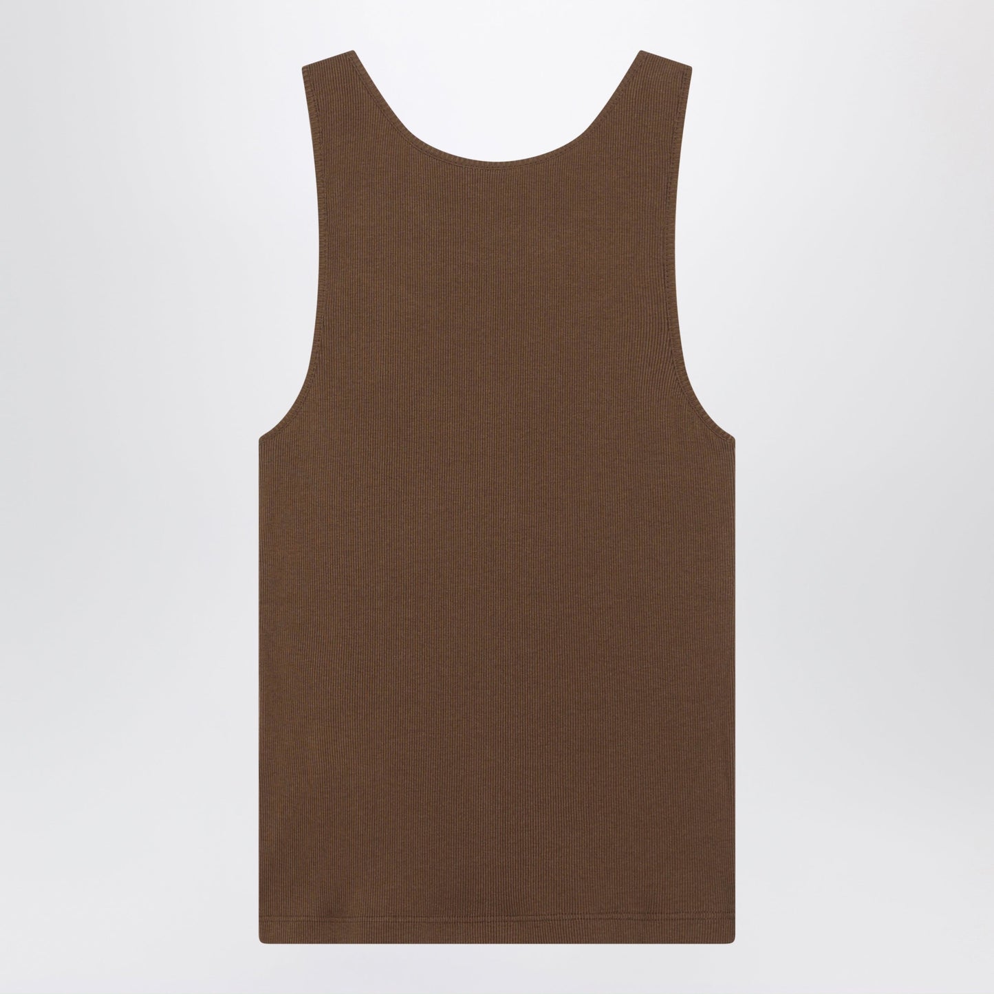 Saint Laurent Cassandre Ribbed Cotton Jersey Tank Top In Cognac Women SAINT LAURENT