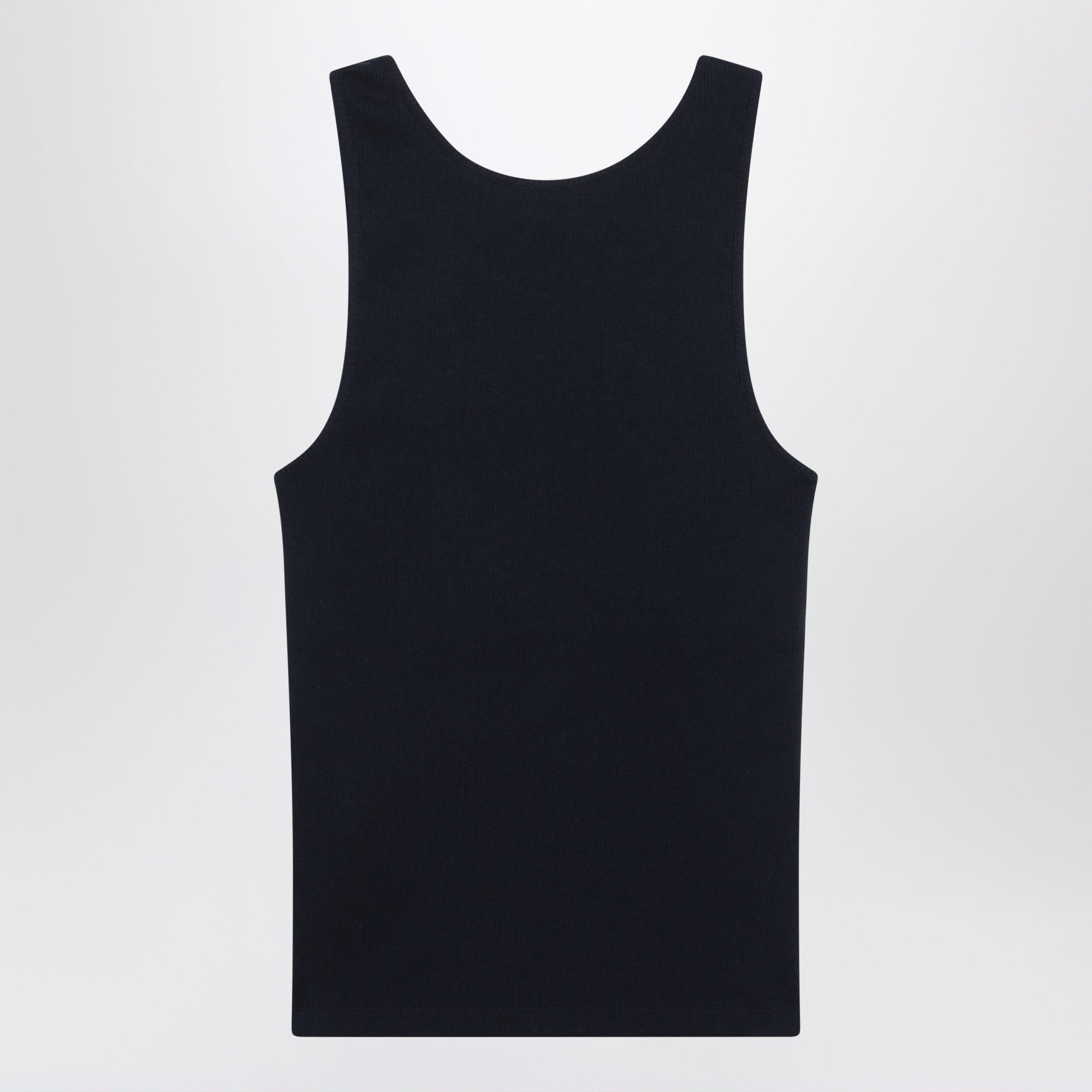Saint Laurent Cassandre Ribbed Cotton Jersey Tank Top In Blue Women SAINT LAURENT