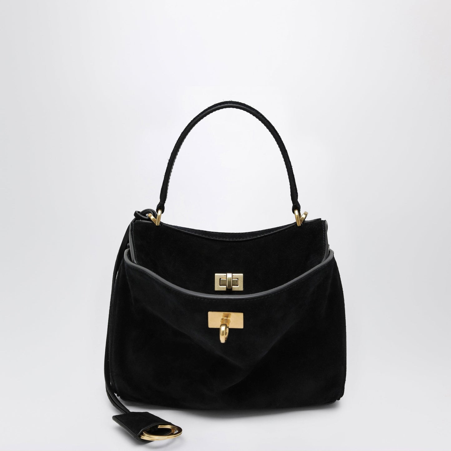 Balenciaga Rodeo Mini Handbag In Calf Suede, Black Women BALENCIAGA
