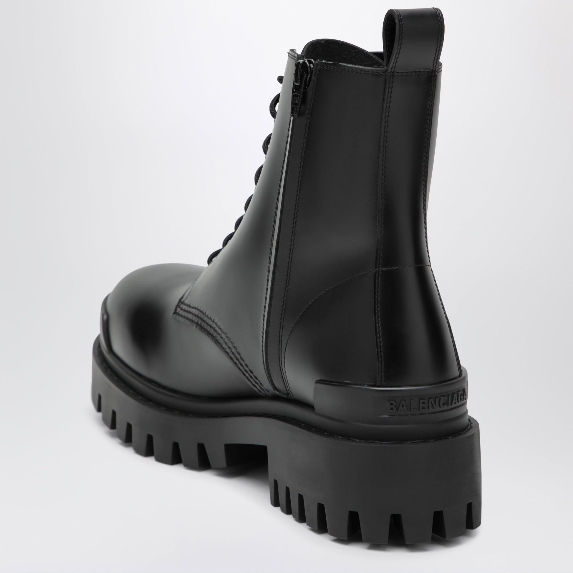Balenciaga Black Combat Leather Boots Men BALENCIAGA