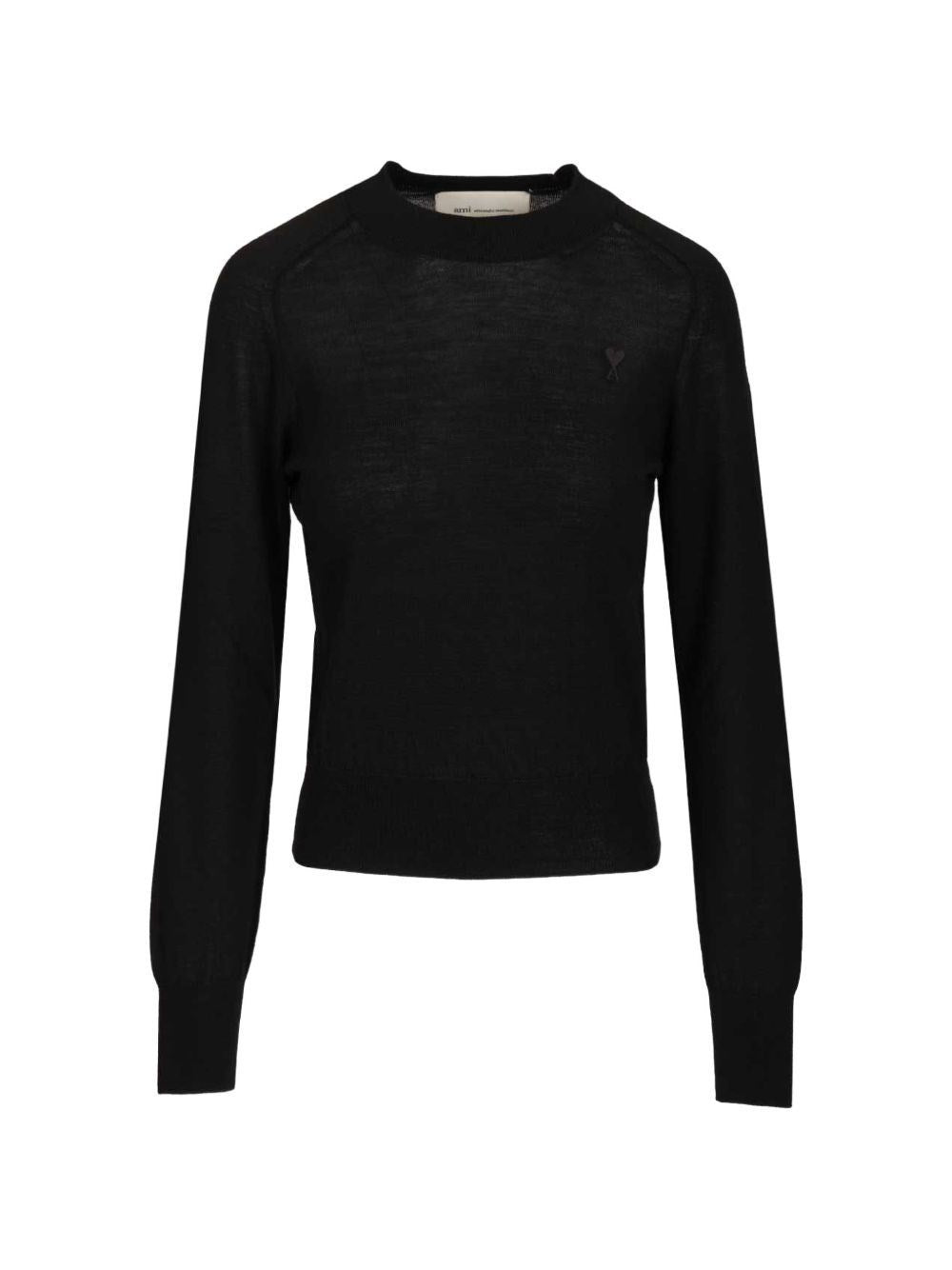 Ami Women Quota -Crewneck Sweater With Contrasted Ami De Coeur AMI PARIS
