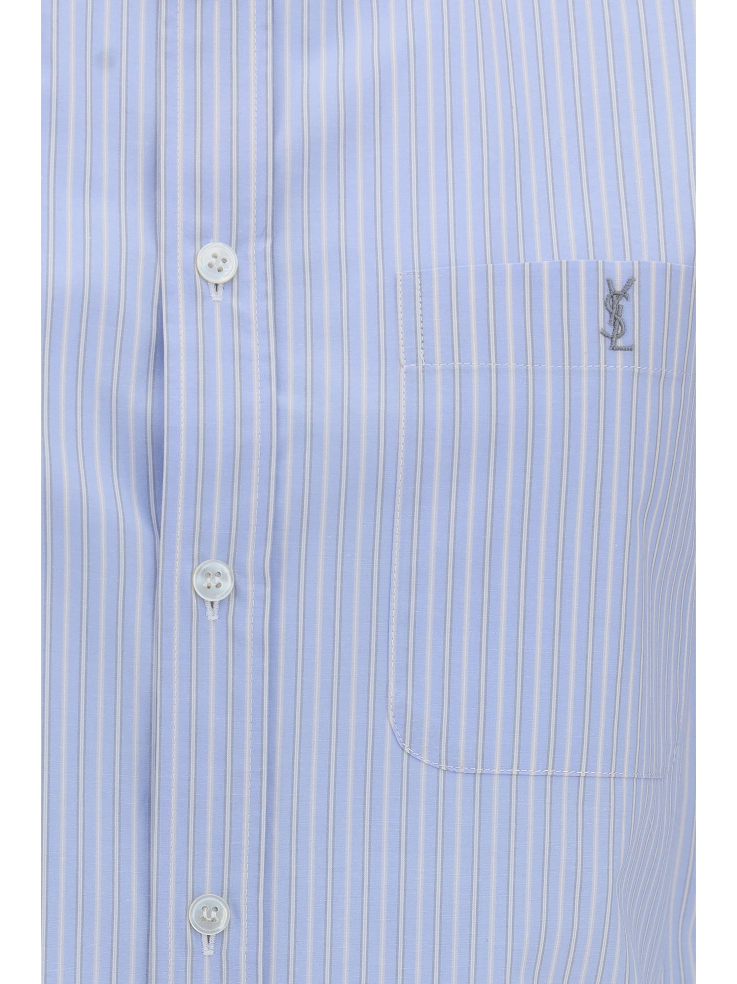 Saint Laurent Women Cassandre Striped Poplin Shirt SAINT LAURENT