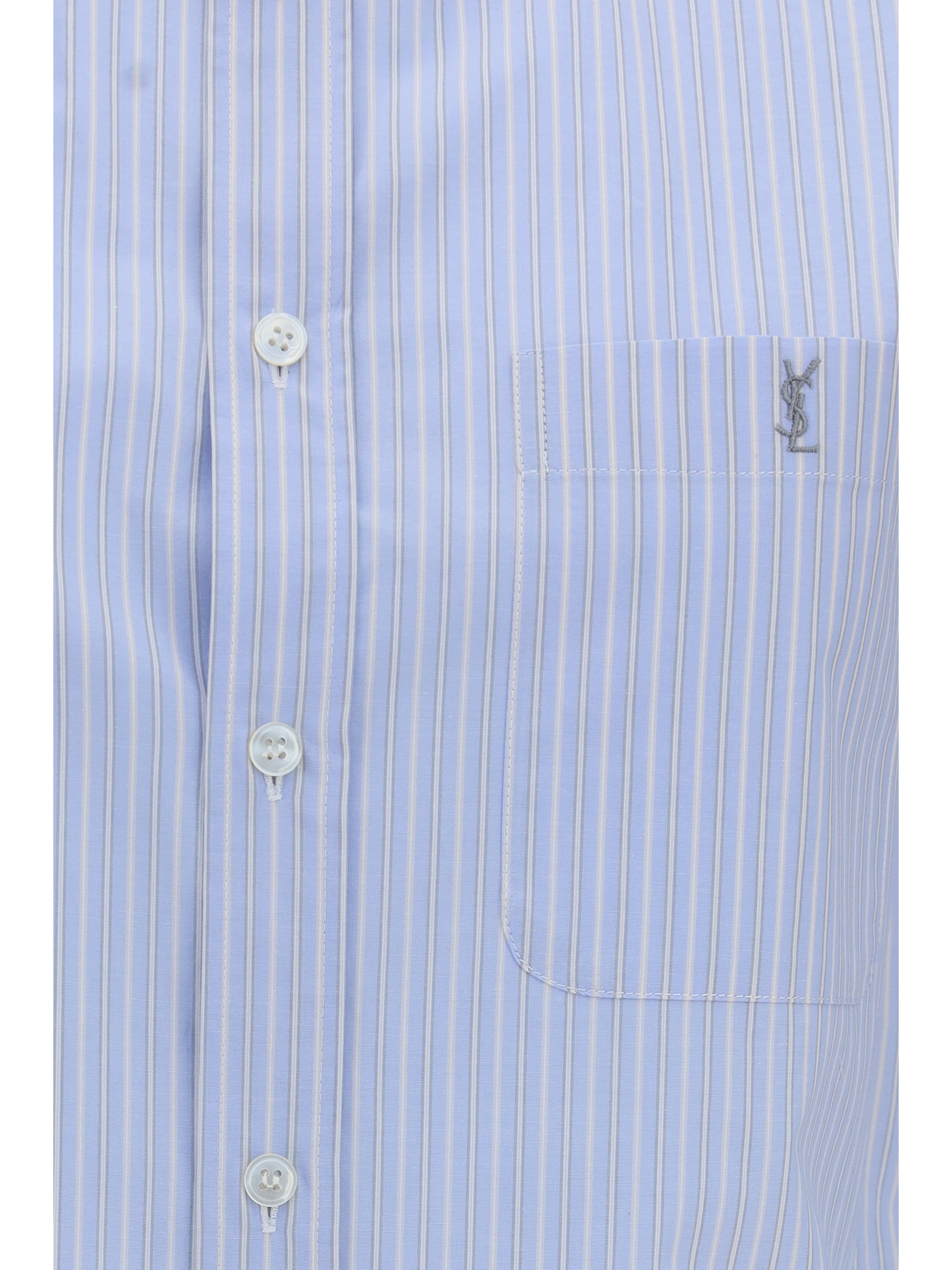 Saint Laurent Women Cassandre Striped Poplin Shirt SAINT LAURENT