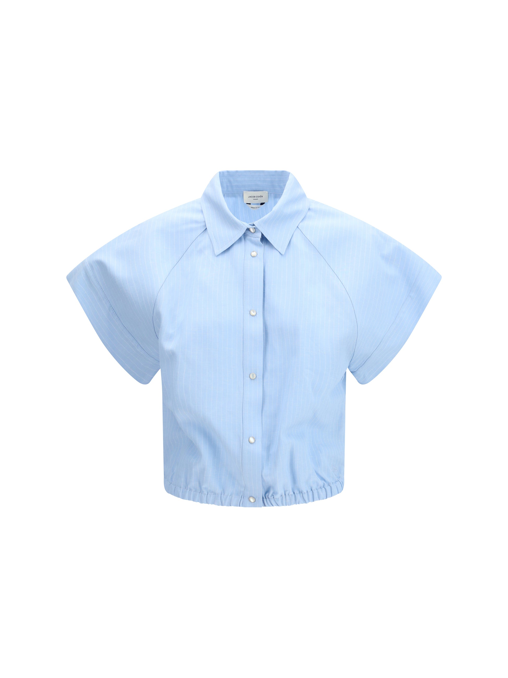 Jacob Cohen Women Short-Sleeve Shirt In Striped Viscose And Linen Canvas JACOB COHEN