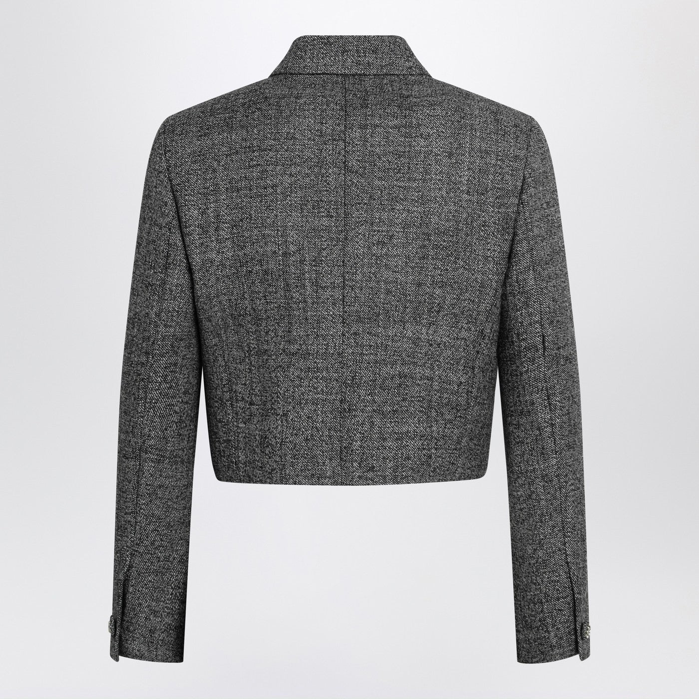 Gucci Cropped Wool Jacket With Black/White Texture Women GUCCI
