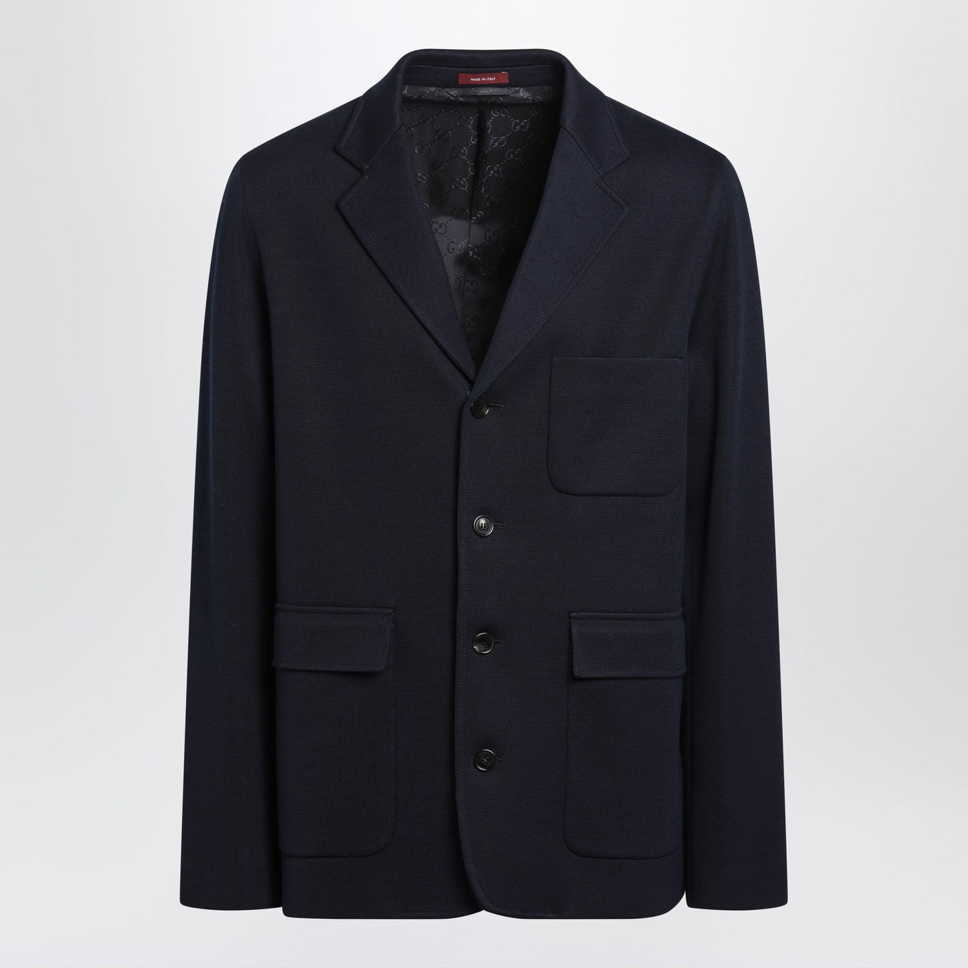 Gucci Blue Single-Breasted Cotton Jersey Jacket Men GUCCI
