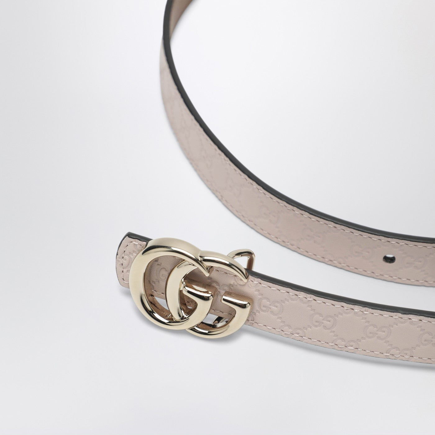 Gucci Thin Reversible Gg Marmont Belt In Pink/Sand Women GUCCI