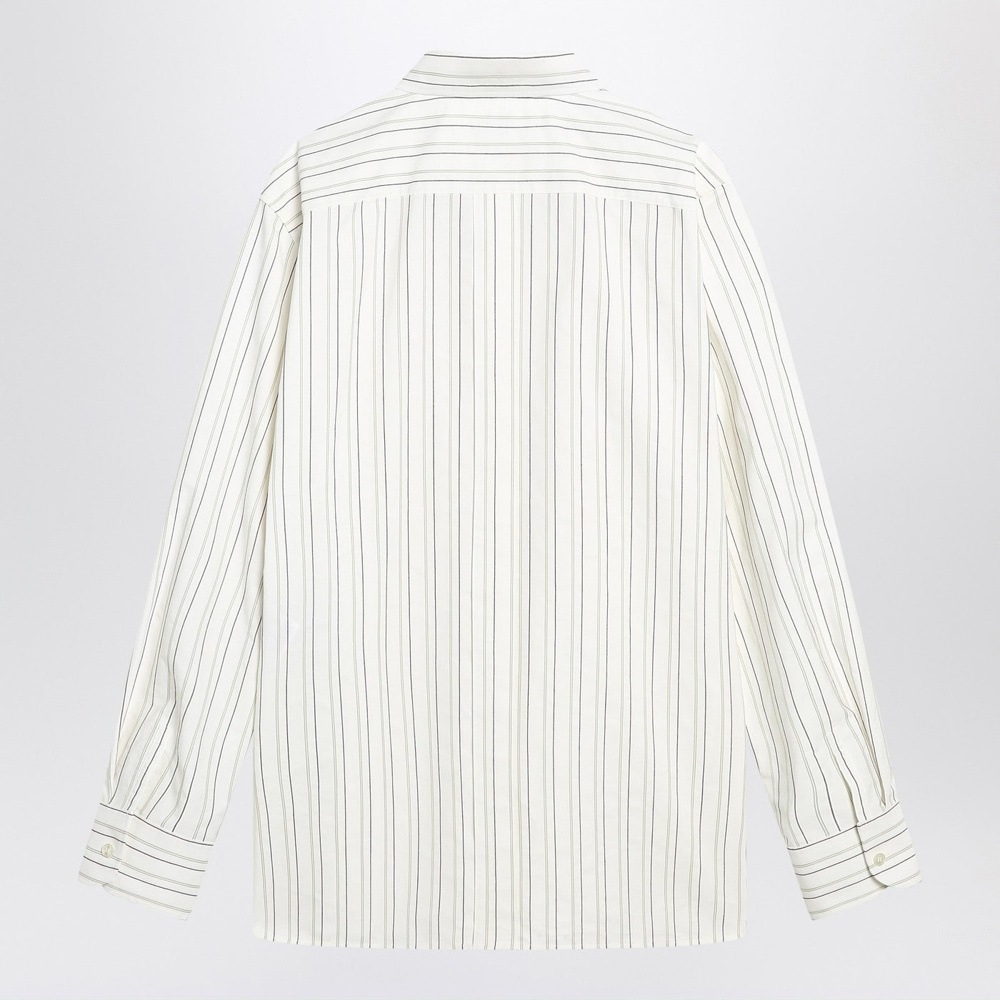 Saint Laurent White Striped Cassandre Shirt In Cotton Men SAINT LAURENT